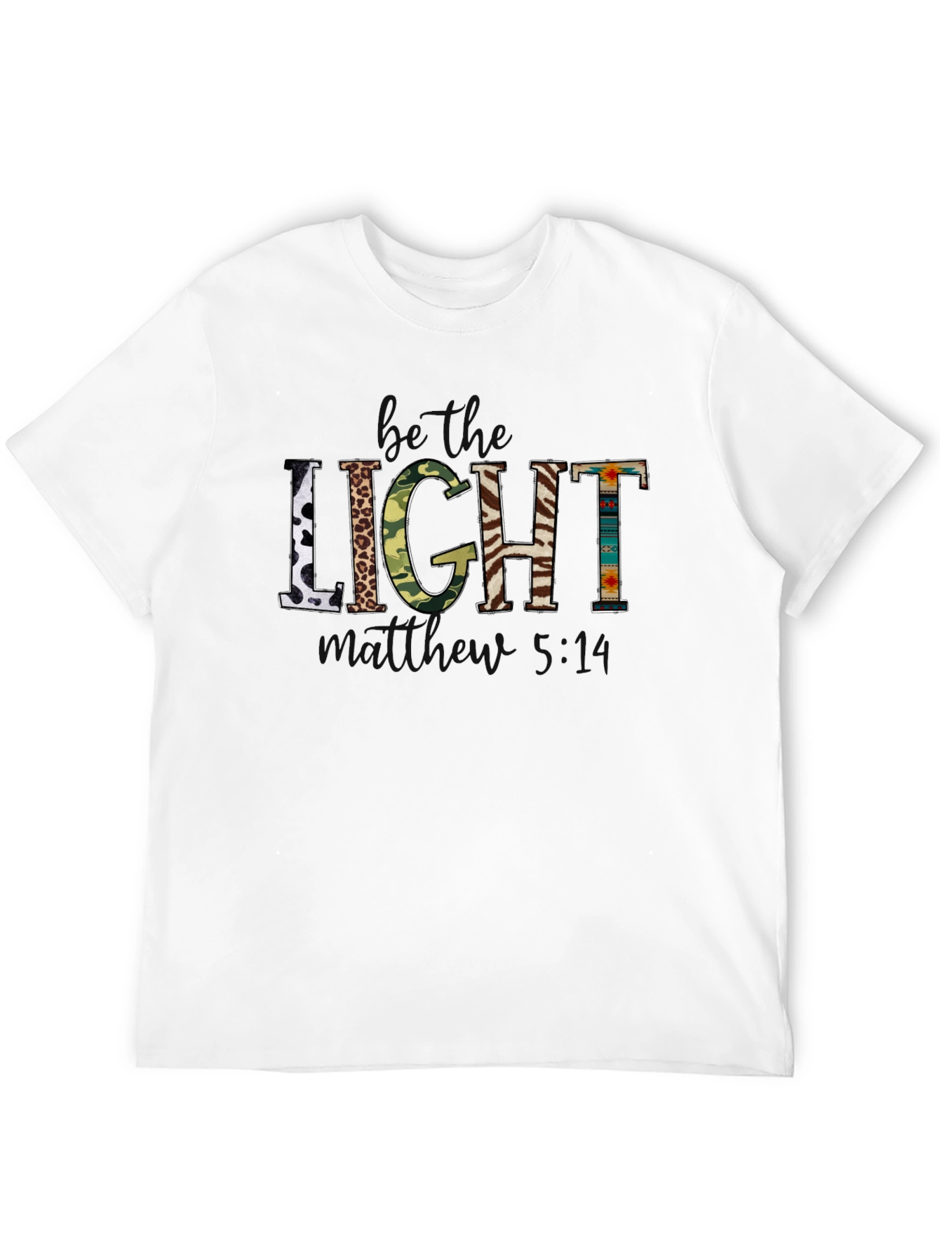 Black Be the Light Graphic Print Crew Neck T-Shirt view 12