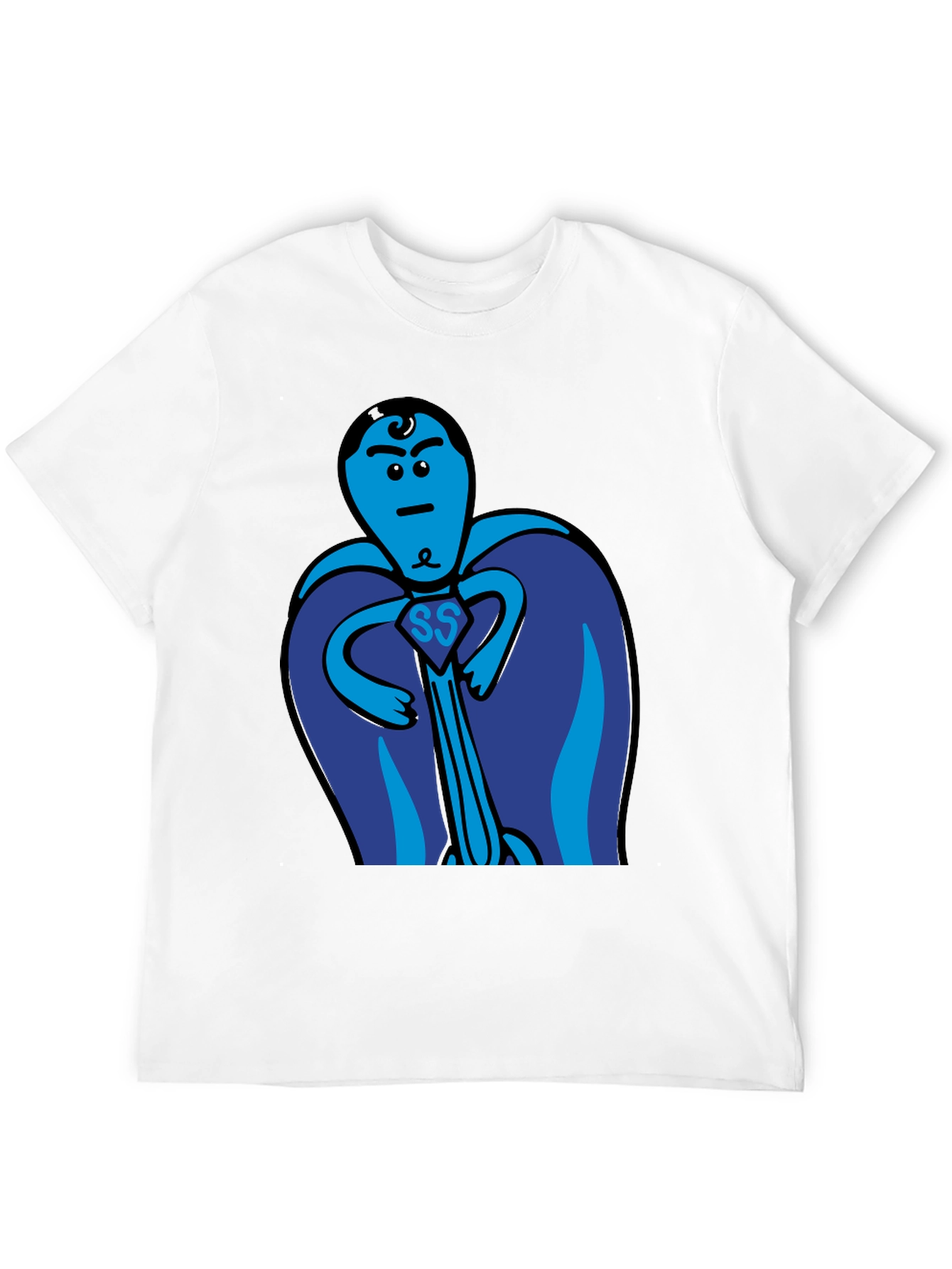 Black Superhero Cartoon T-Shirt - Black Cotton Tee view 12