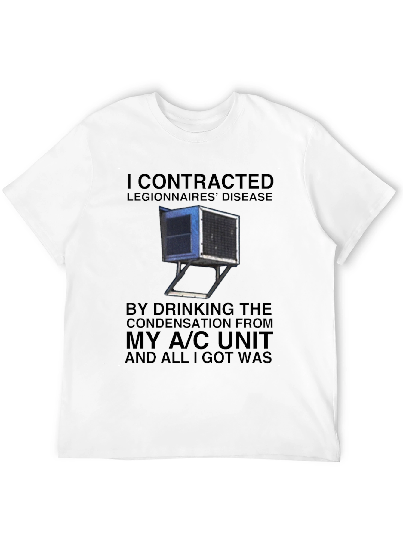 Black Legionnaires' Disease A/C Unit Humor T-Shirt view 12