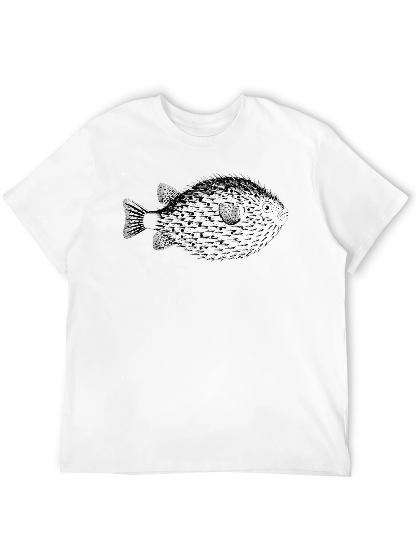Black Black T-Shirt with Fish Print view 12