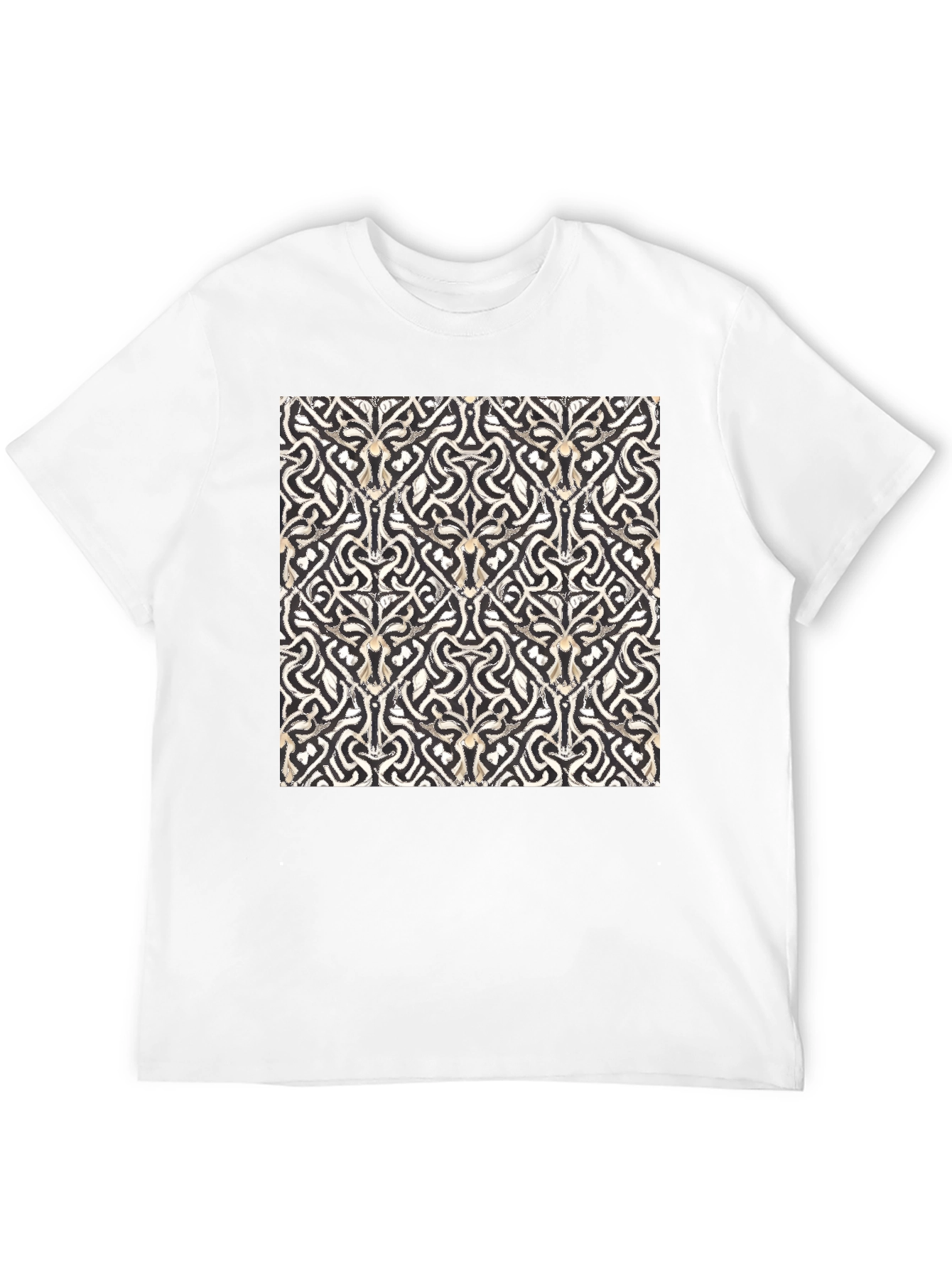 Black Abstract Pattern Black T-Shirt view 12