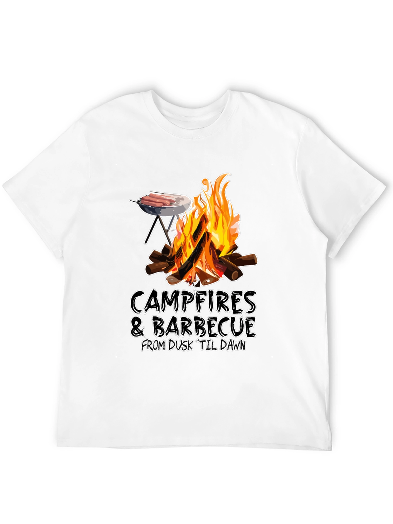 Black Campfires & Barbecue T-Shirt view 12
