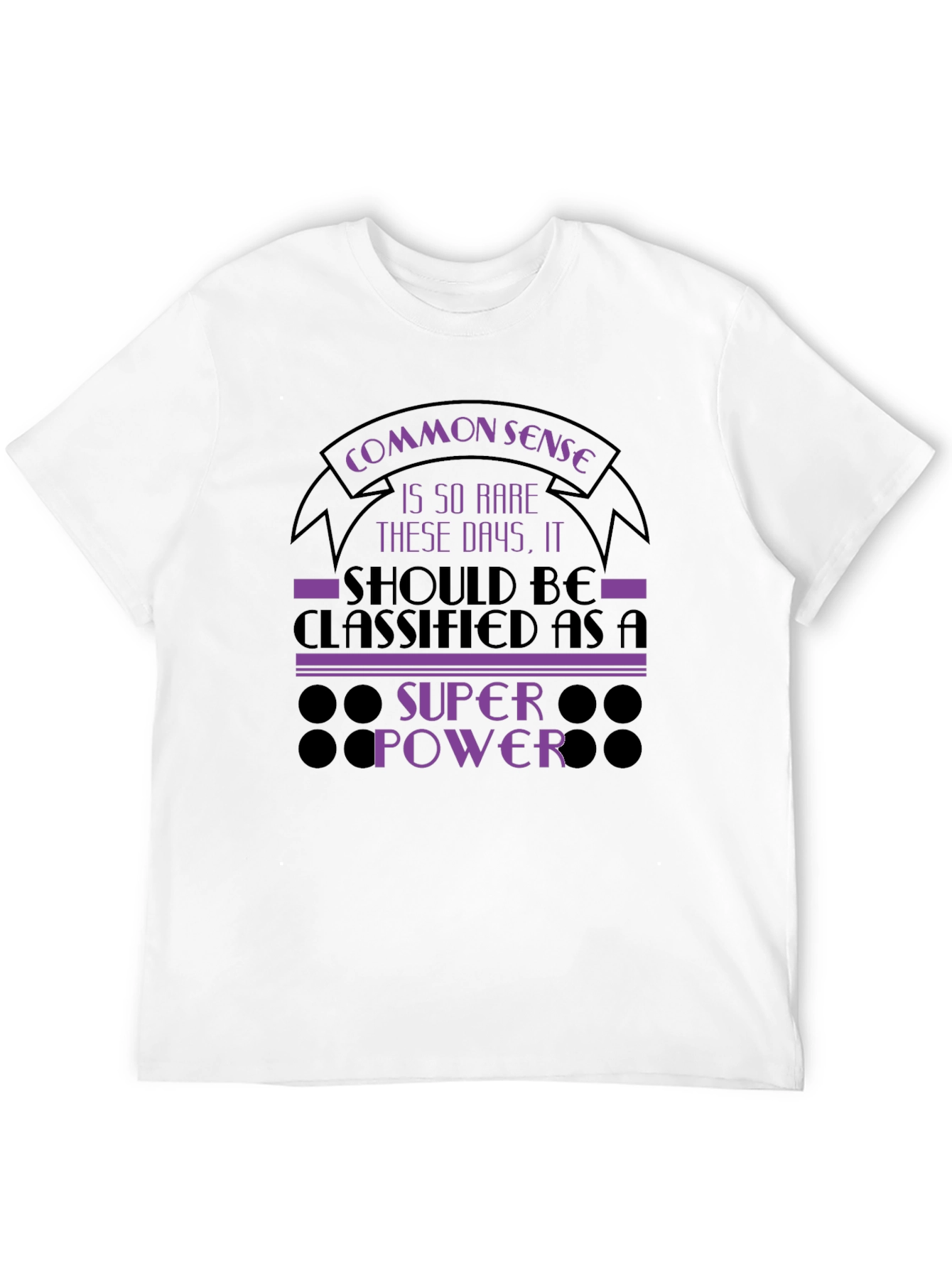 Black Common Sense Super Power Graphic T-Shirt view 12