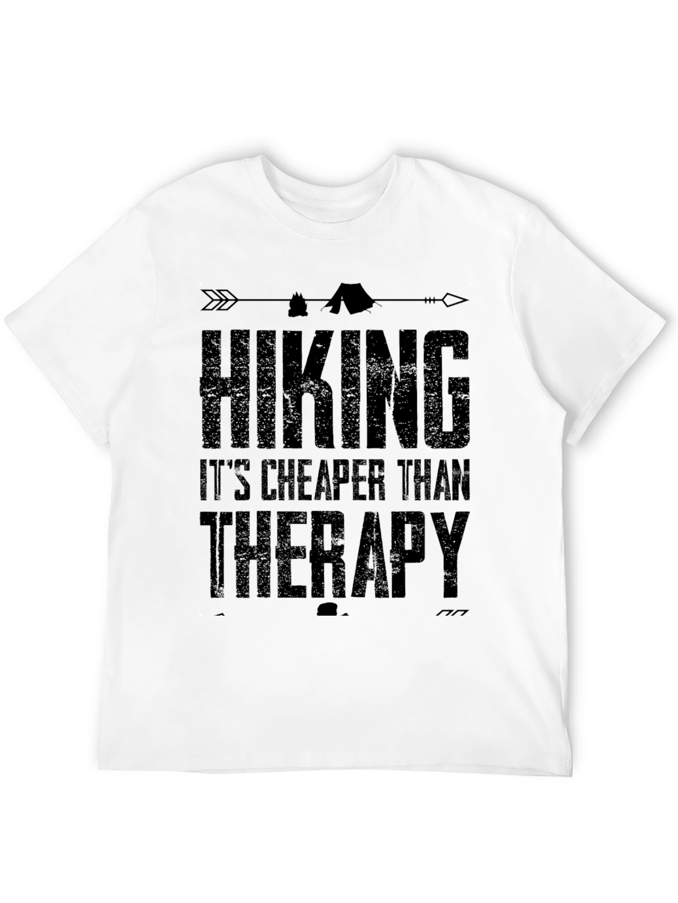 Black Hiking is Cheaper Than Therapy Graphic T-Shirt view 12