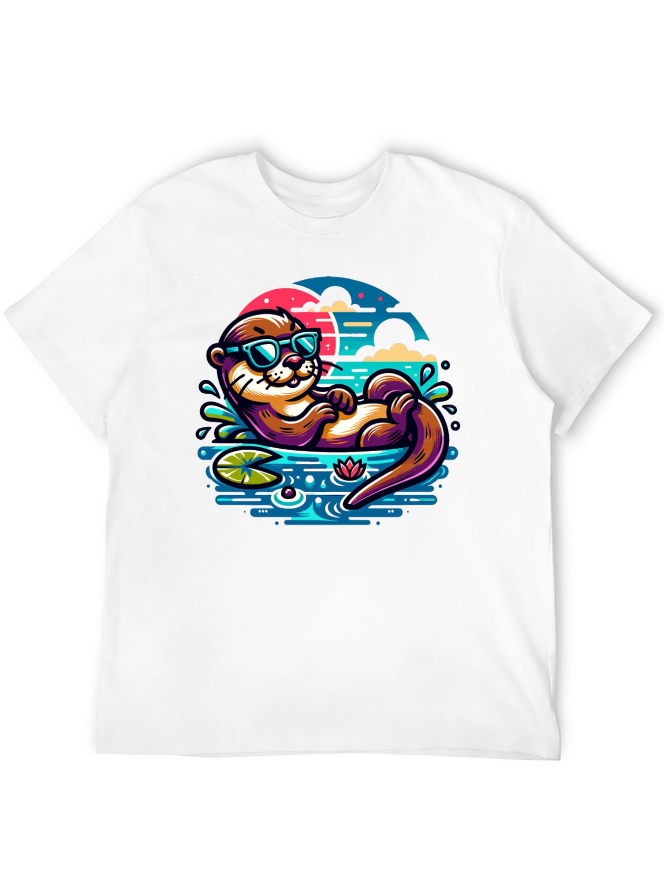 Black Cool Otter Graphic Tee - Black T-Shirt view 12