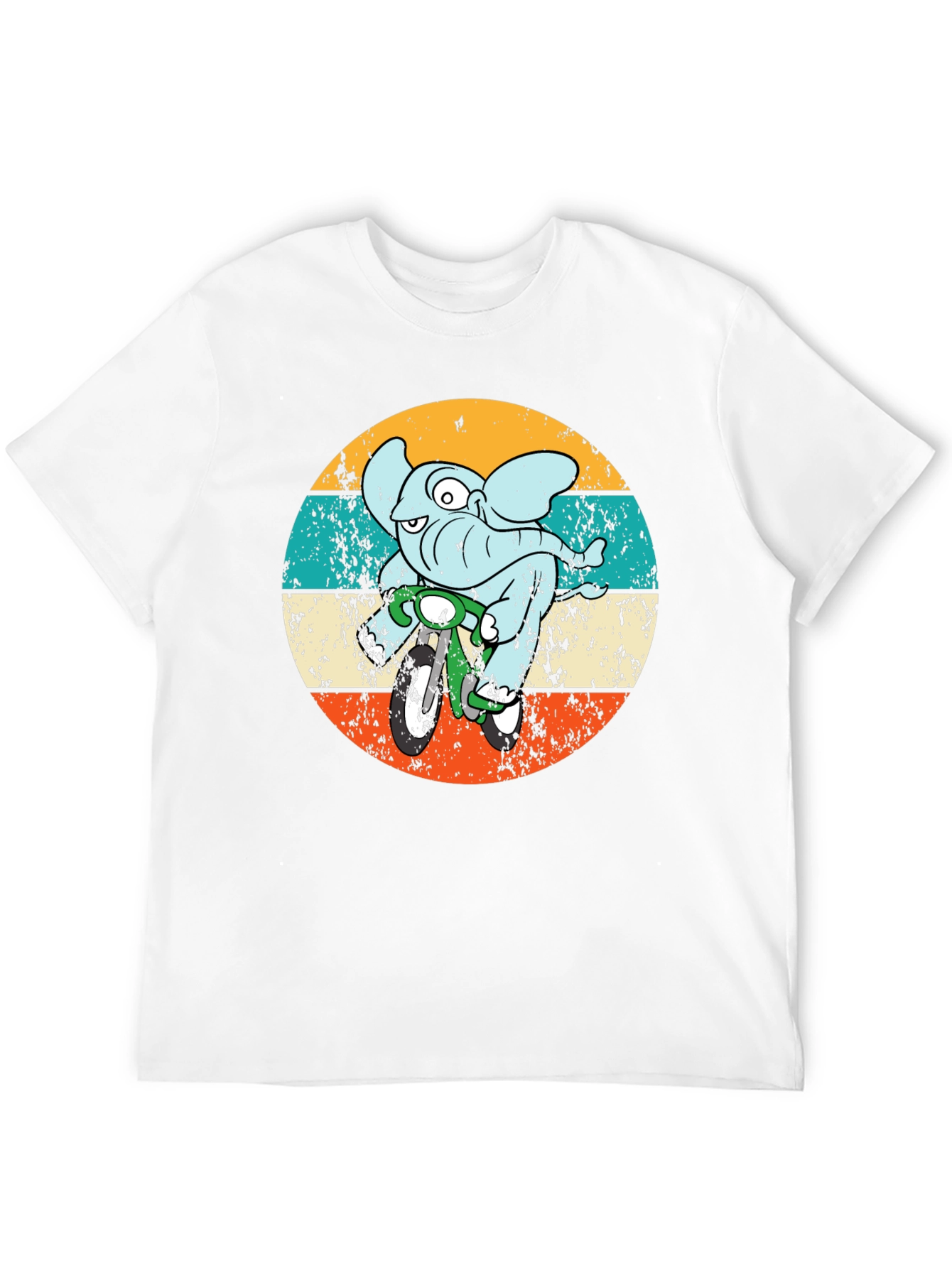 Black Elephant on Bike Graphic T-Shirt view 12