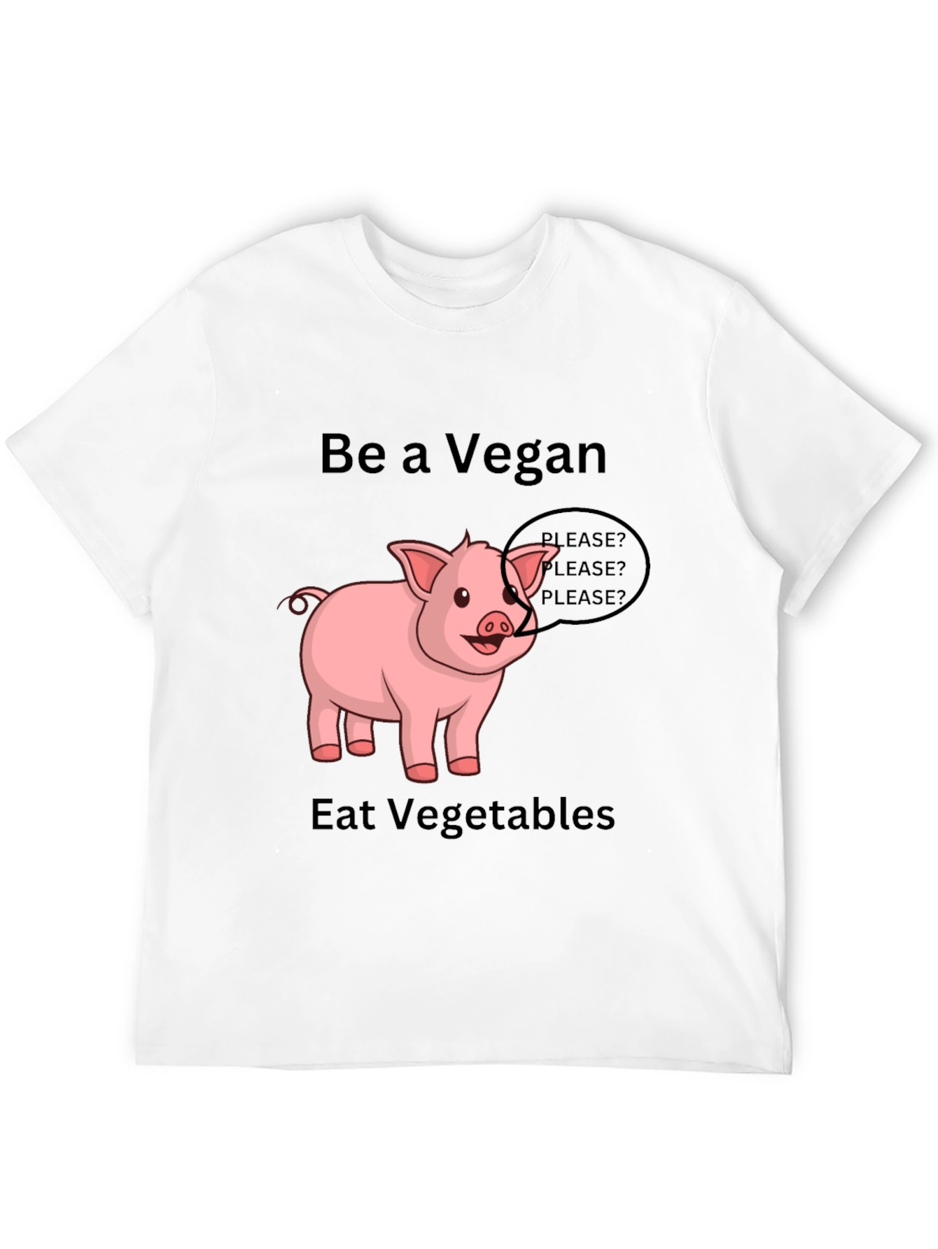 Black Vegan Pig Graphic Tee - Eat Vegetables view 12