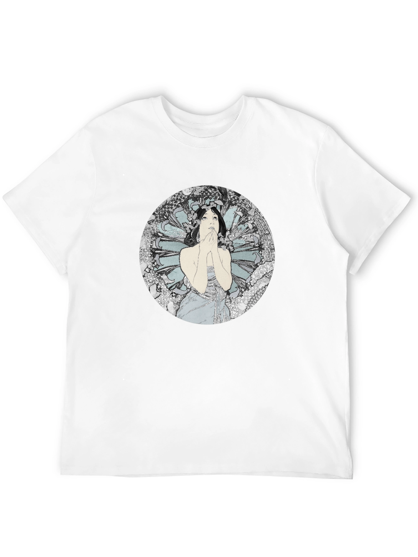 Black Art Nouveau Woman Graphic Tee - Black view 12