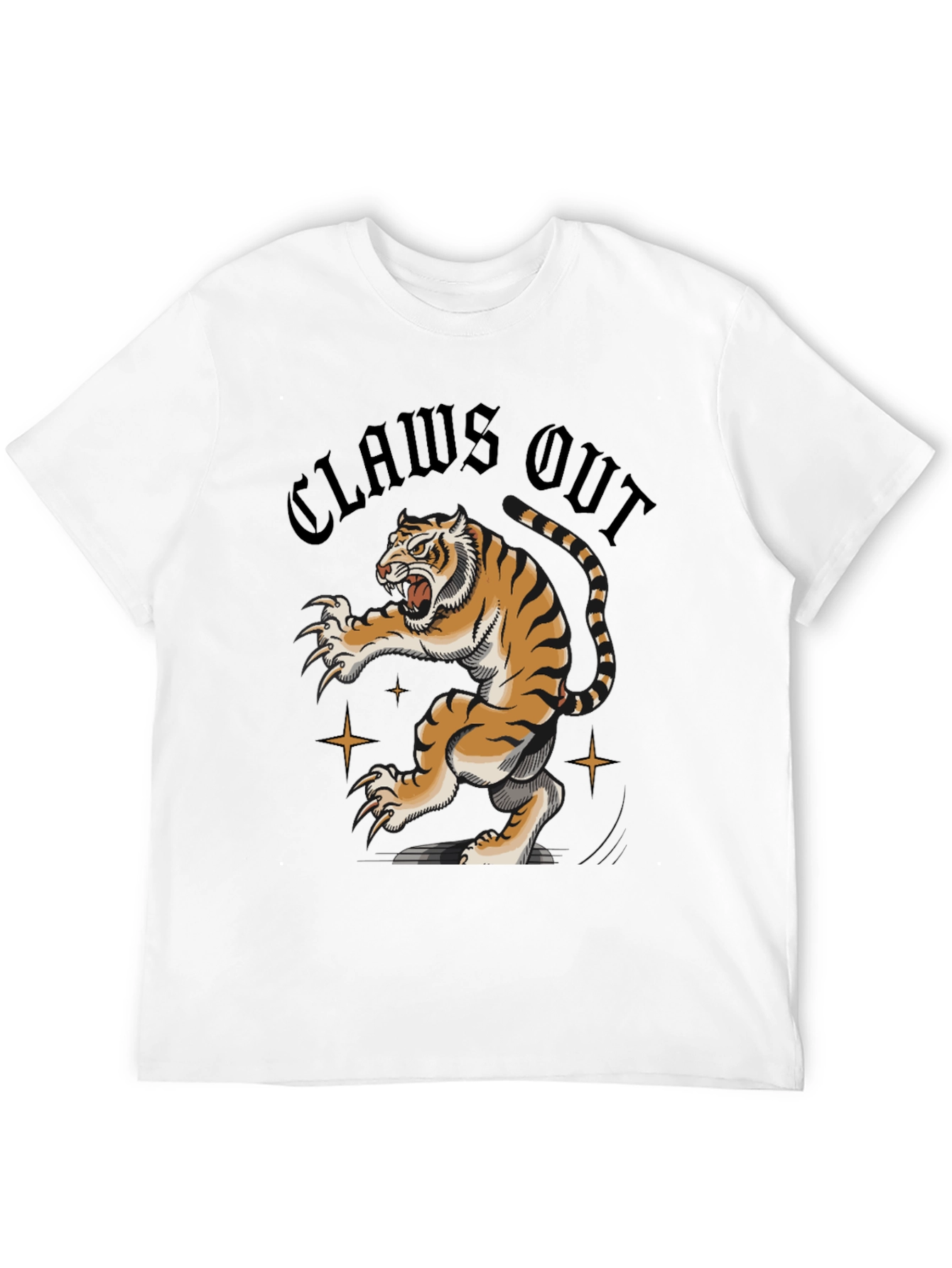 Black Claws Out Tiger Graphic Tee - Black view 12