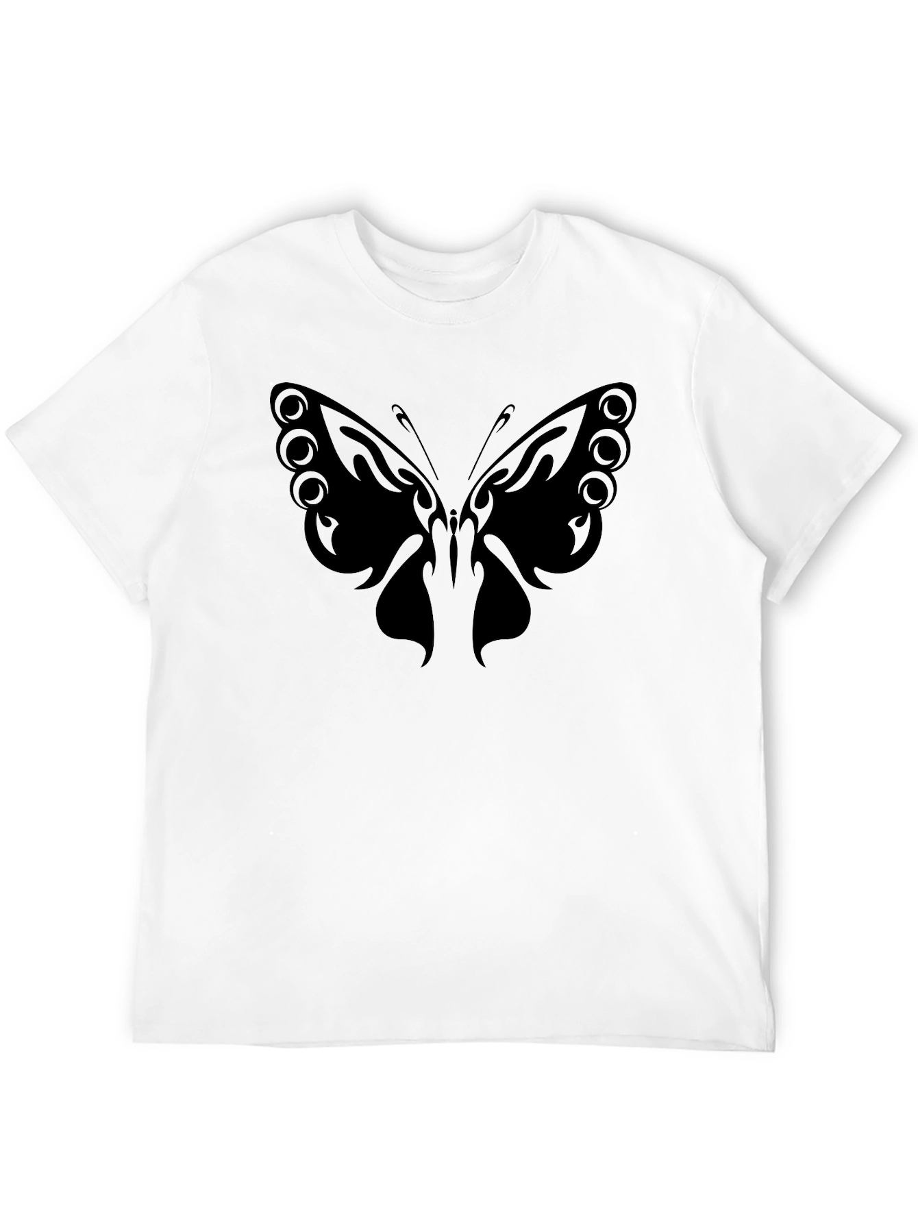Black Butterfly Graphic Tee - Stylish Black Cotton T-Shirt view 12