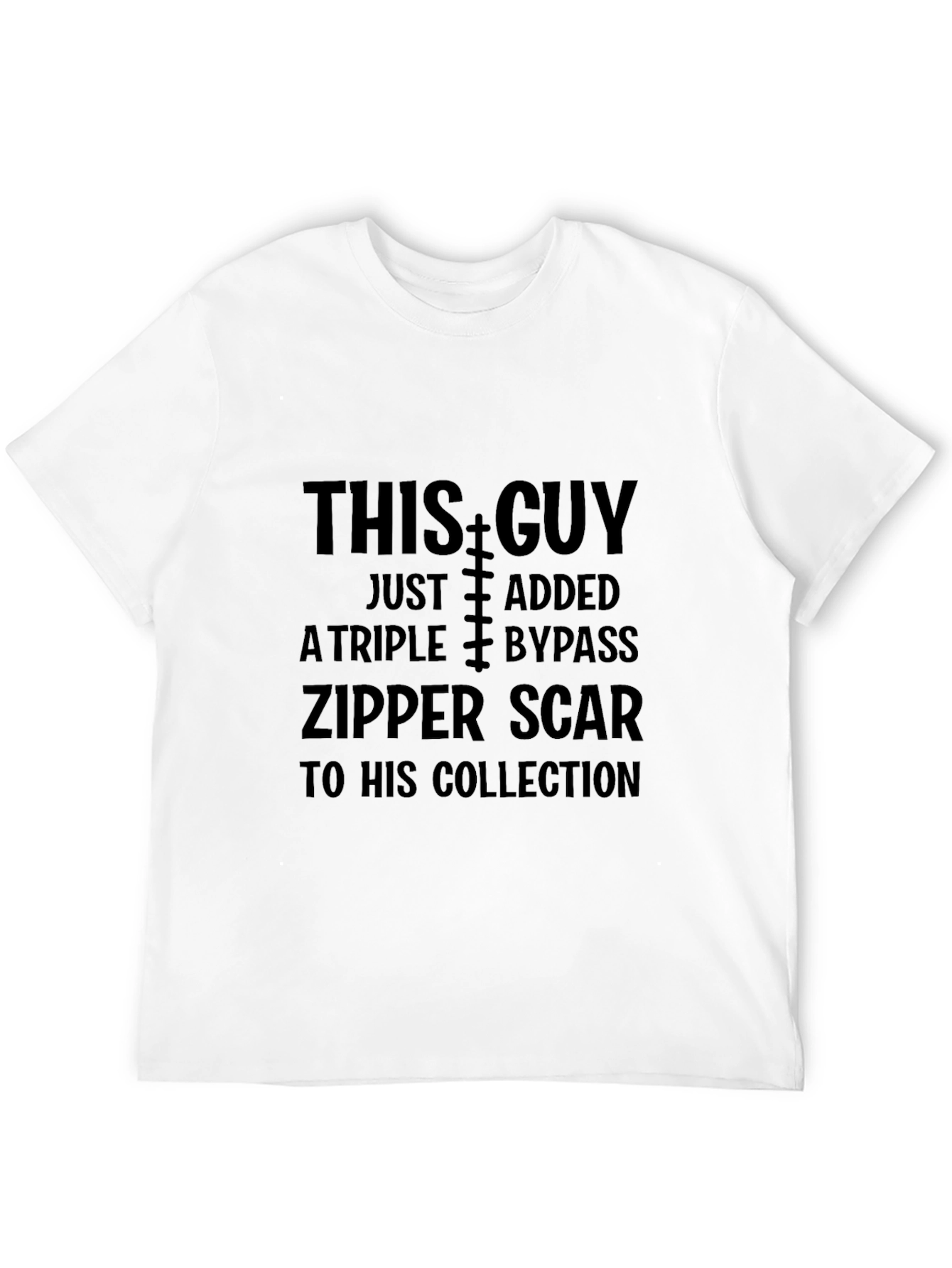 Black Triple Bypass Zipper Scar T-Shirt view 12