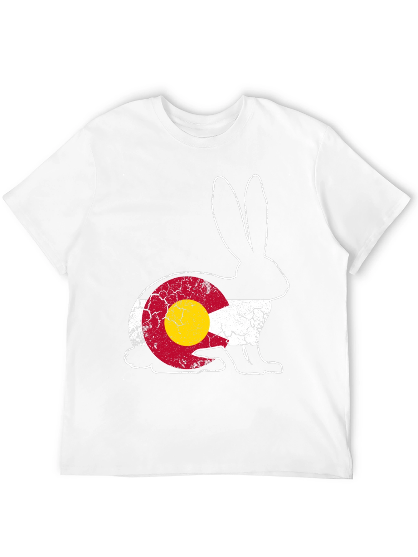 Black Colorado Flag Rabbit Graphic Tee view 12