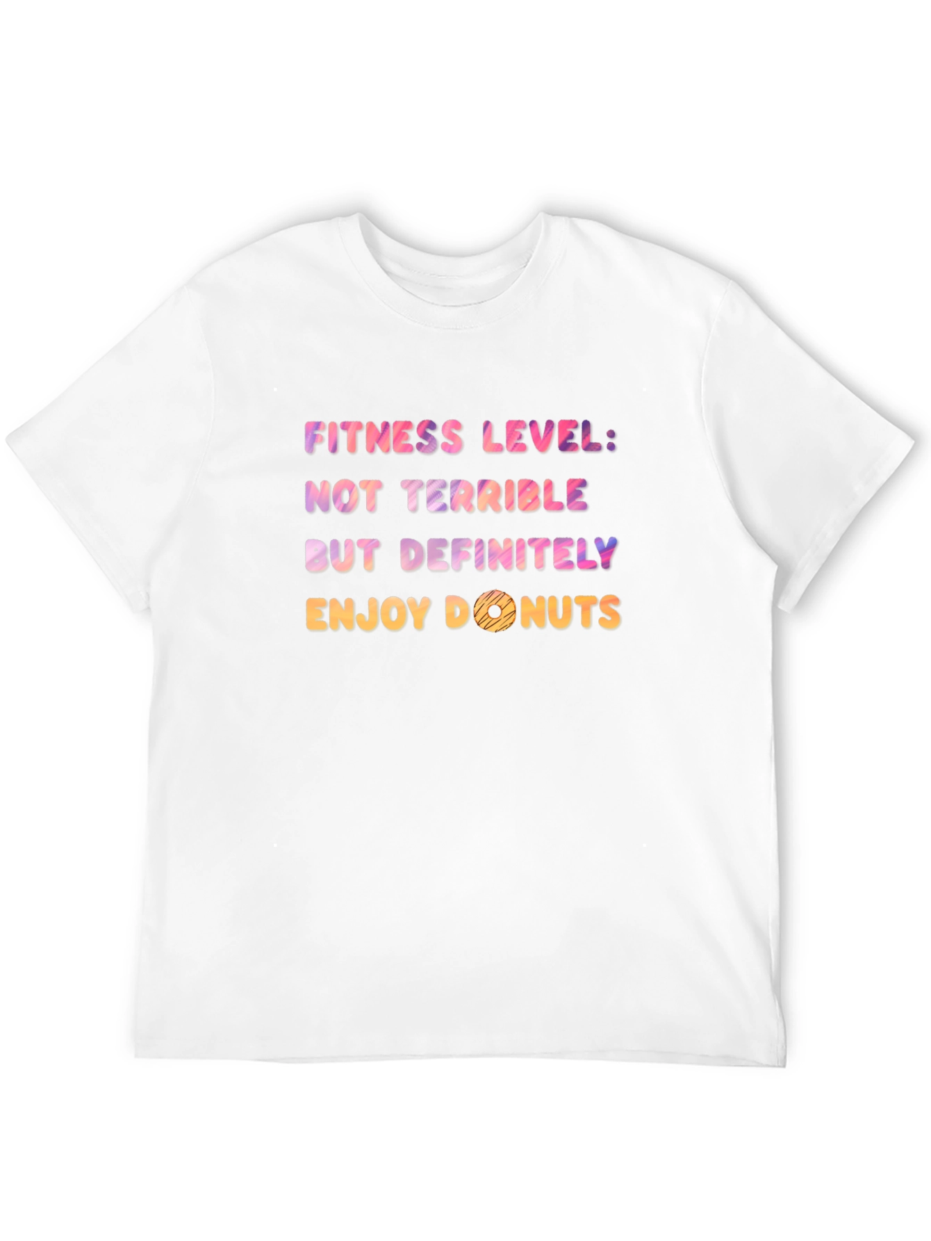 Black Funny Fitness Level Donuts Graphic Tee view 12
