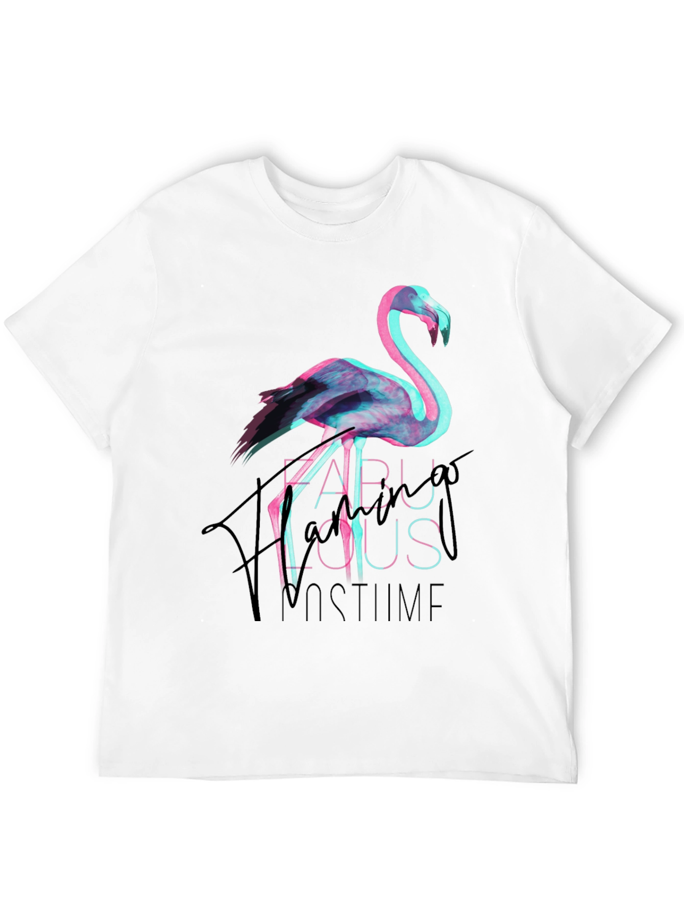 Black Fabulous Flamingo Costume Party Tee view 12