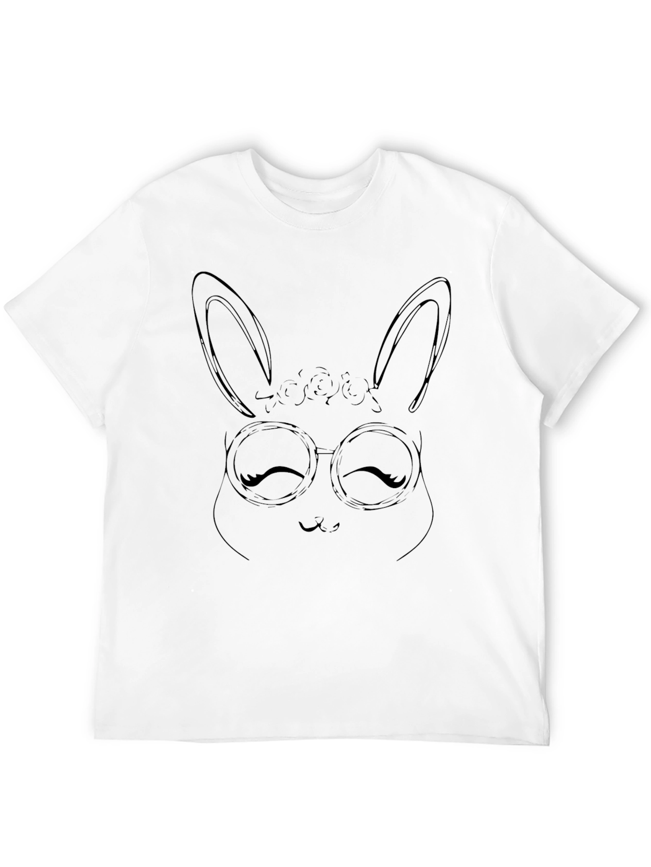 Black Bunny Glasses T-Shirt - Cute Animal Tee view 12
