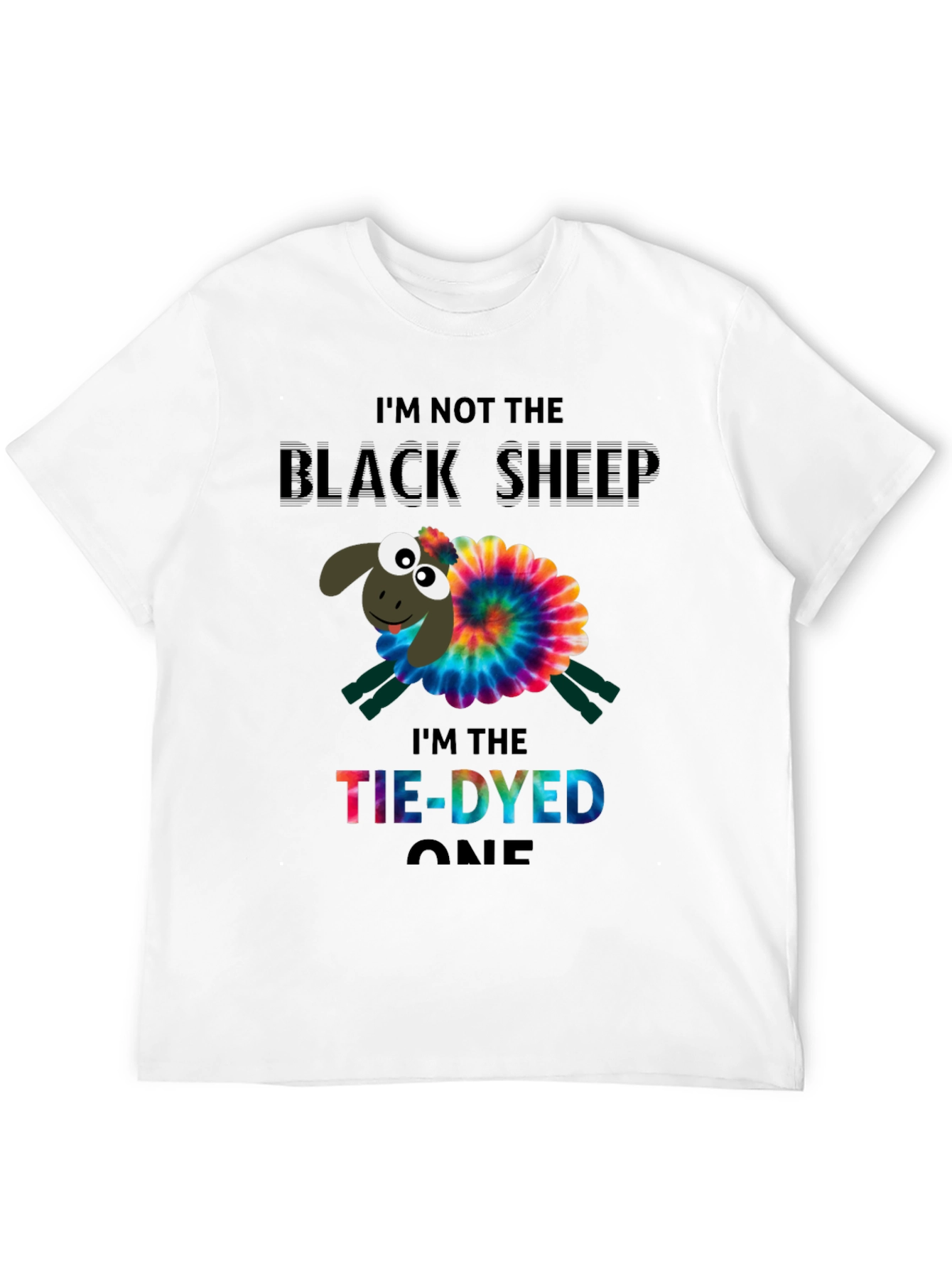 Black Tie-Dyed Sheep Graphic Tee view 12