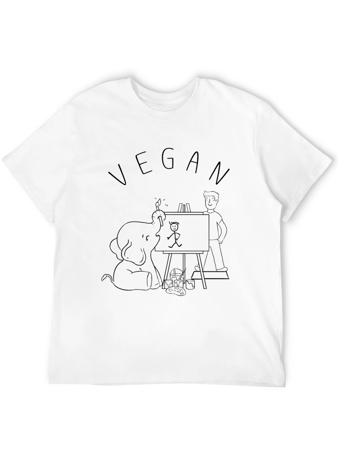 Black Vegan Elephant Artist T-Shirt view 12