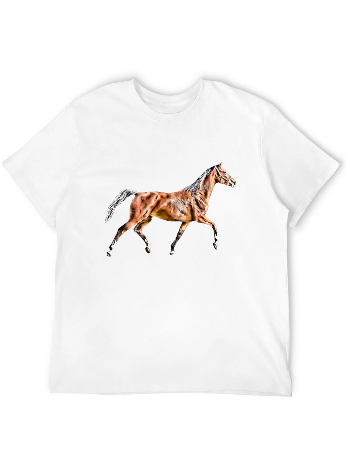 Black Horse Graphic Tee - Black Cotton T-Shirt view 12
