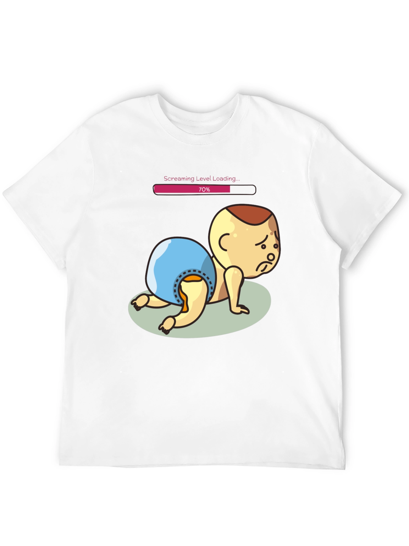 Black Screaming Level Loading Baby Graphic T-Shirt view 12