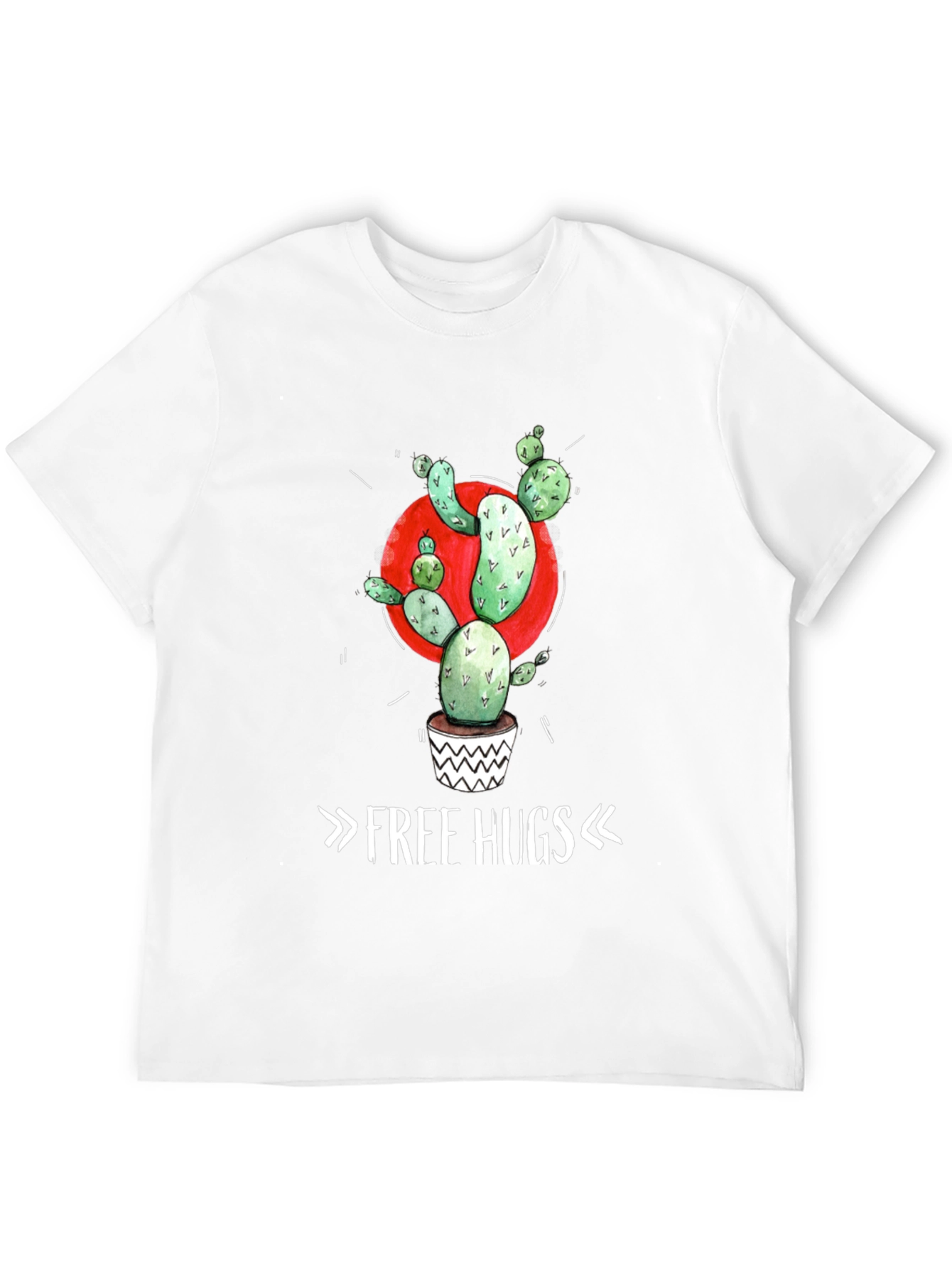 Black Cactus Graphic Tee - Free Hugs T-Shirt view 12