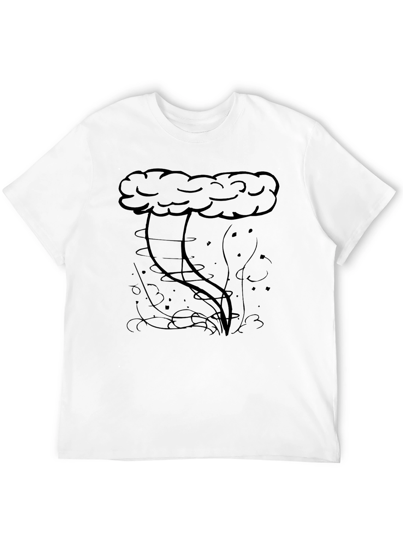 Black Storm Cloud Graphic Tee - Black Cotton Blend view 12