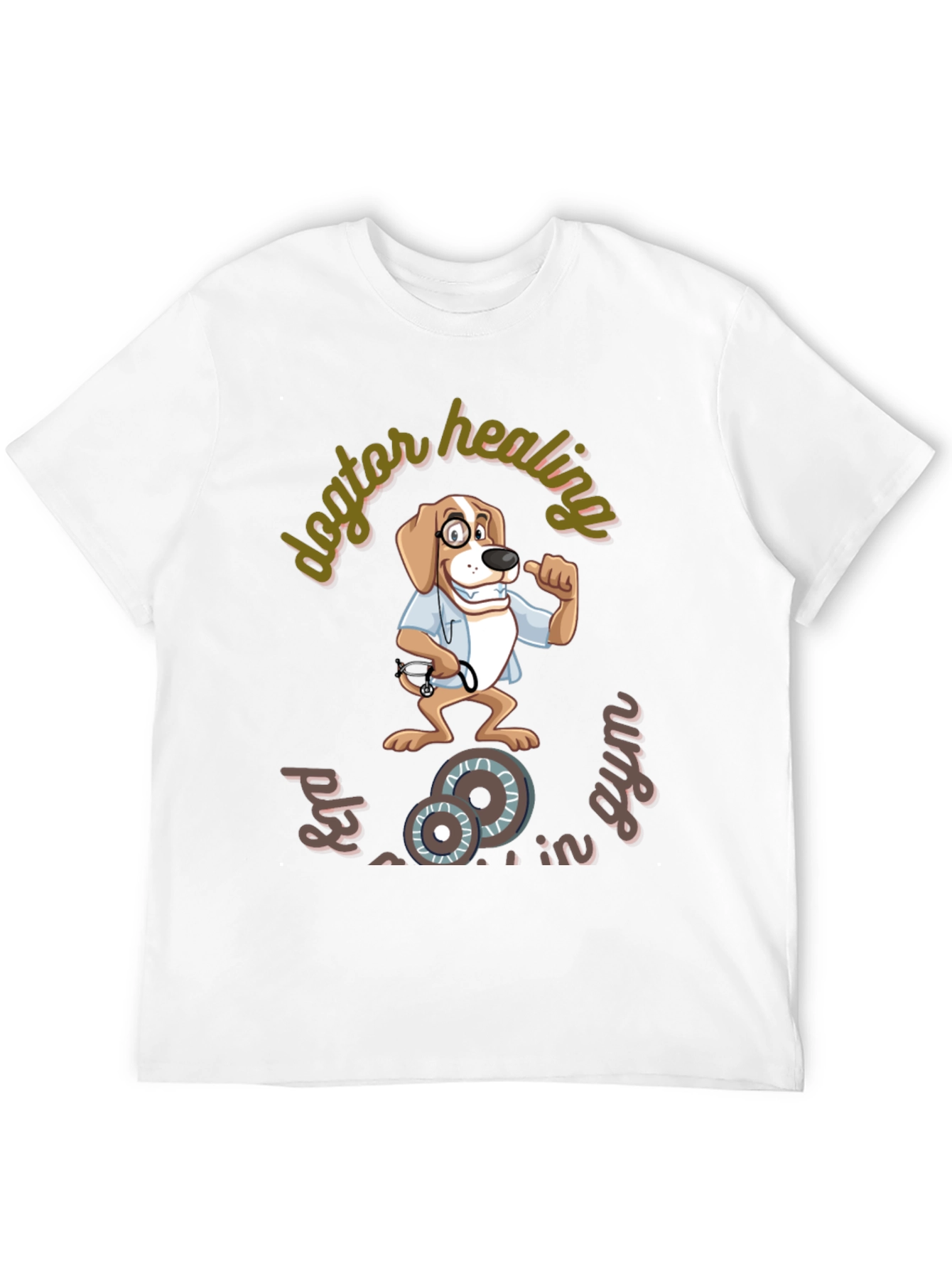 Black Doctor Healing Dog Gym T-Shirt view 12