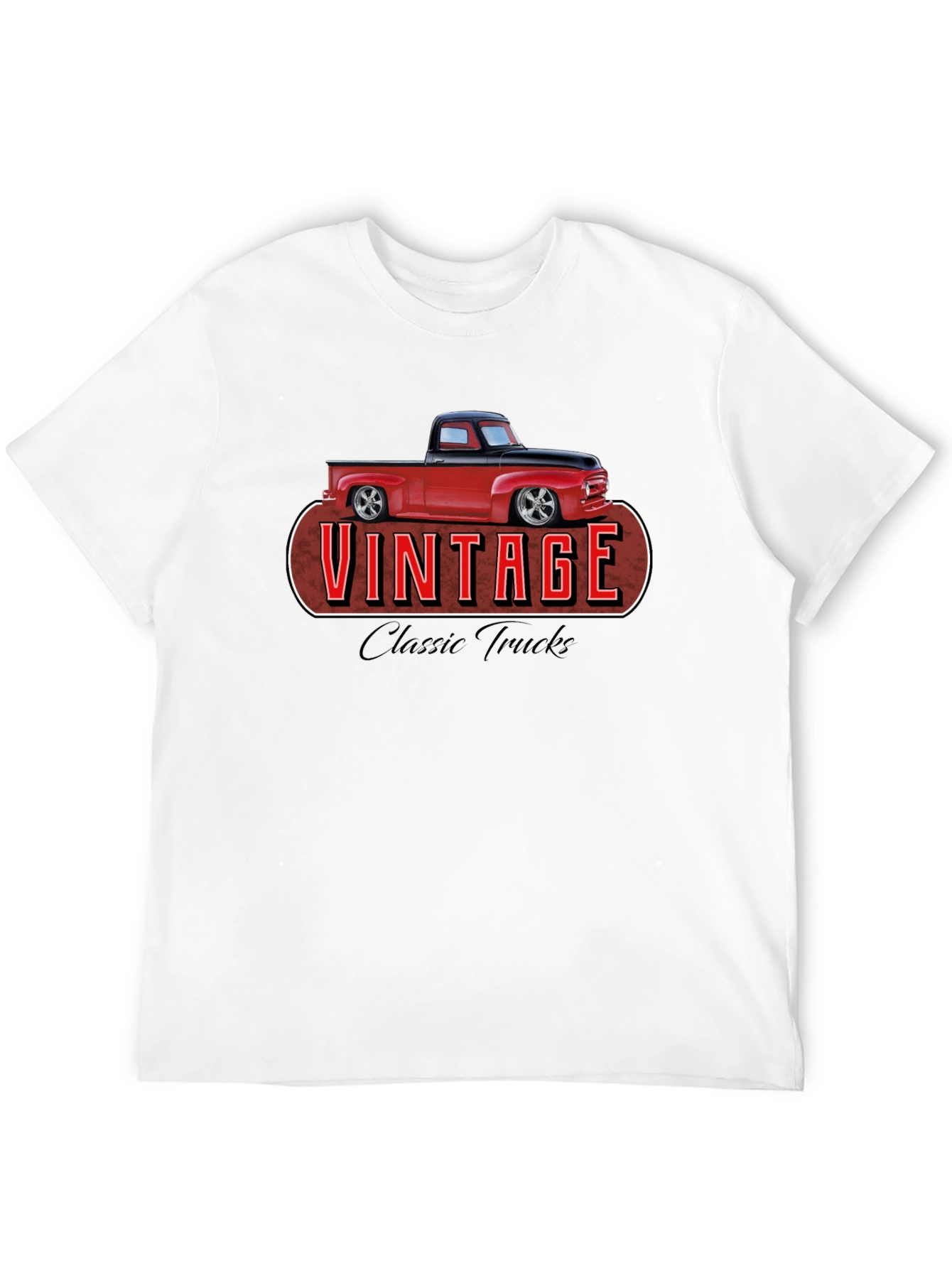 Black Vintage Classic Truck Graphic T-Shirt view 12