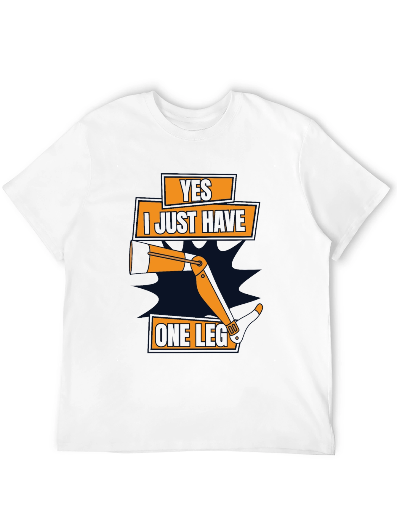 Black One Leg Funny T-Shirt view 12