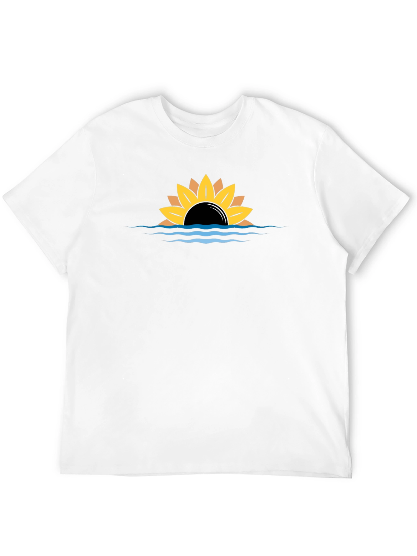 Black Sunflower Sunset Graphic Black Tee view 12