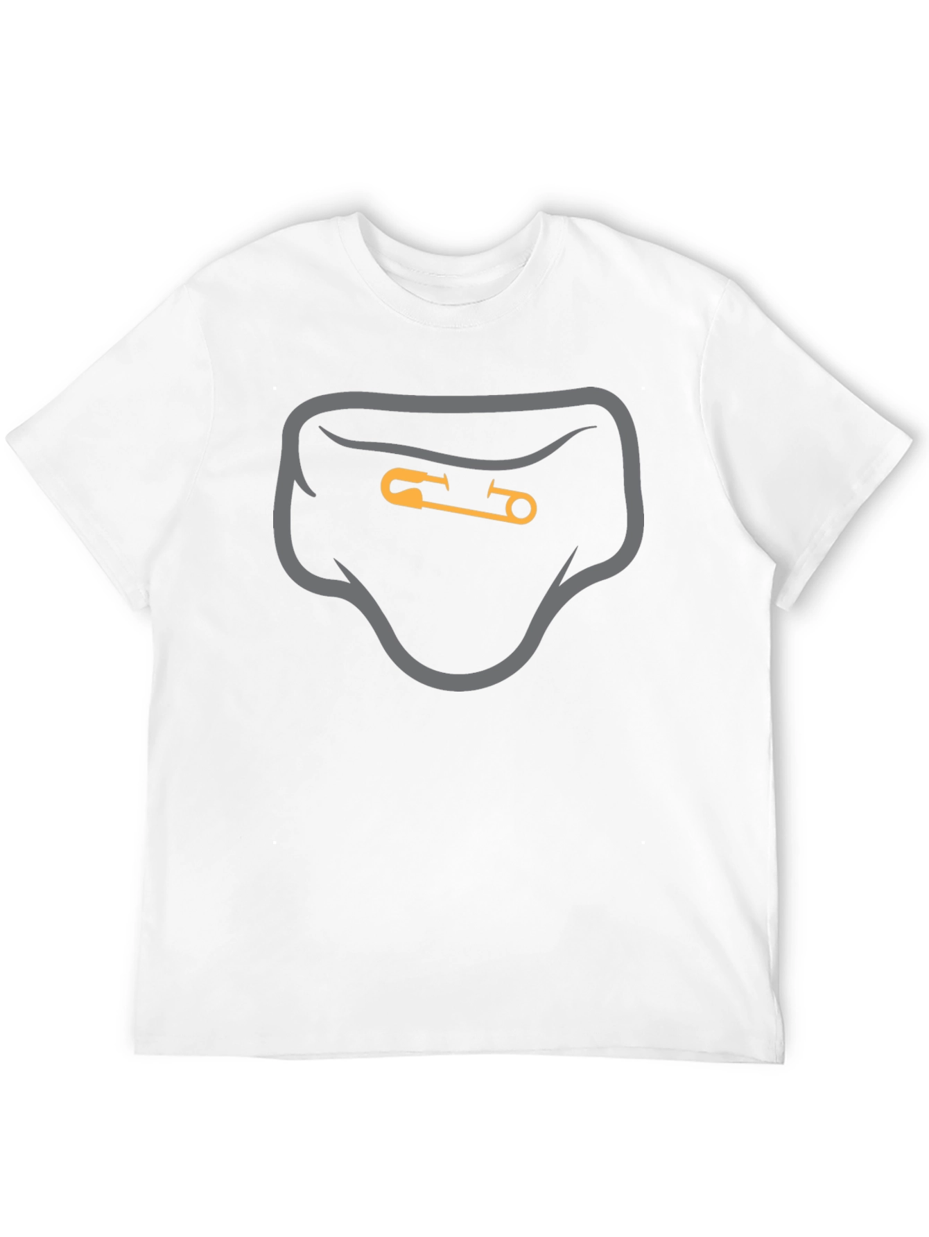 Black Diaper Pin Graphic T-Shirt - Quirky Novelty Tee view 12