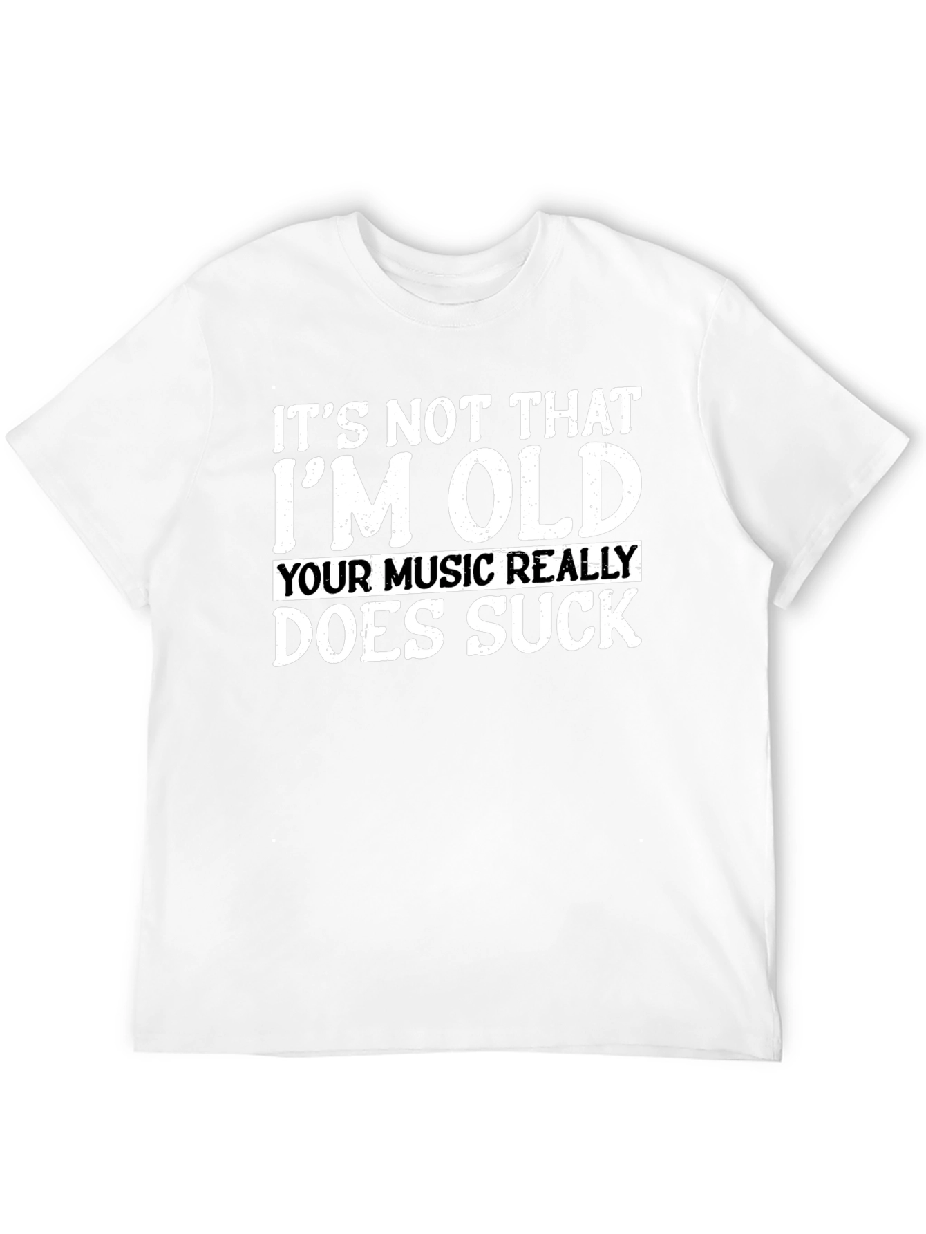 Black Funny Old Music Sucks Graphic T-Shirt view 12