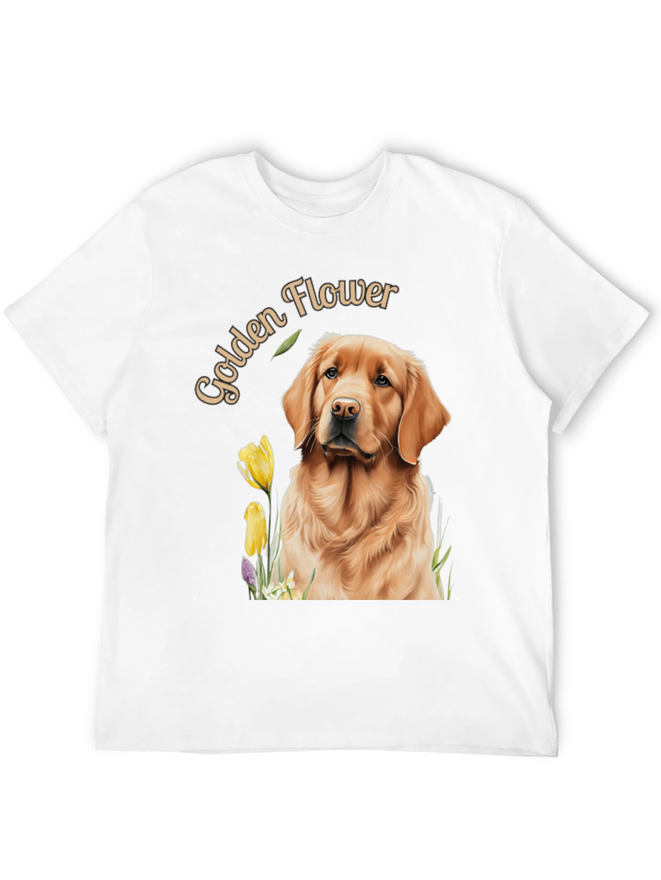 Black Golden Flower Dog Graphic Tee view 12