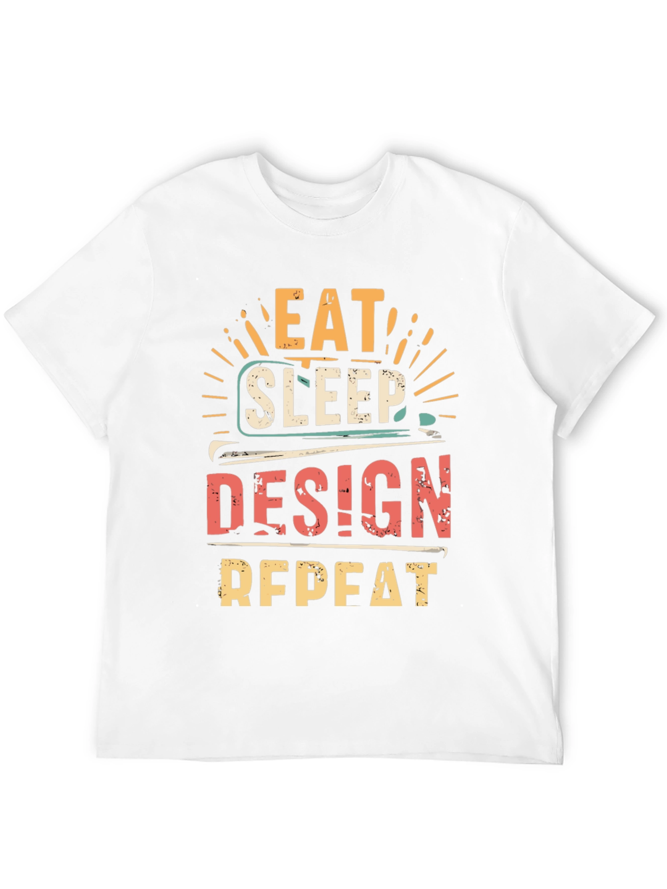 Black Eat Sleep Design Repeat T-Shirt view 12