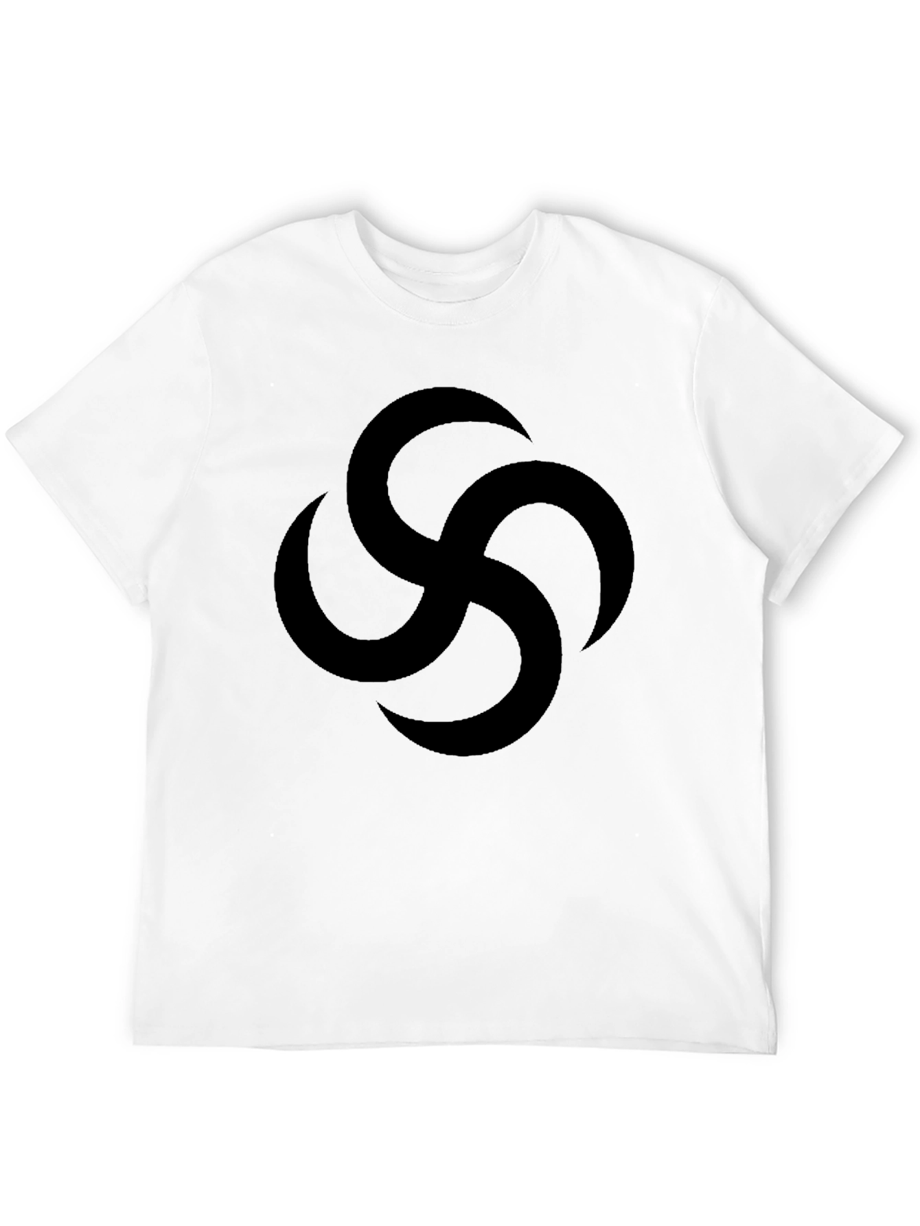 Black Black Graphic Tee with Abstract Swirl Design view 12