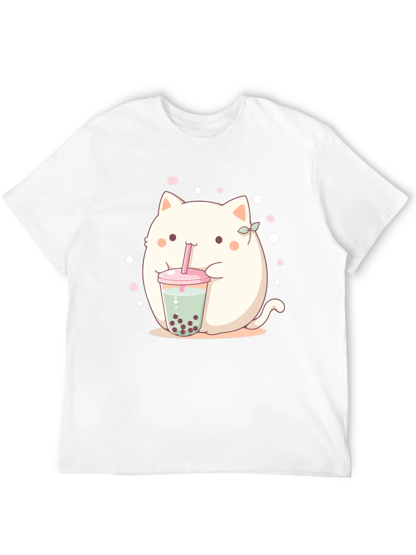 Black Cute Boba Cat T-Shirt - Kawaii Style view 12