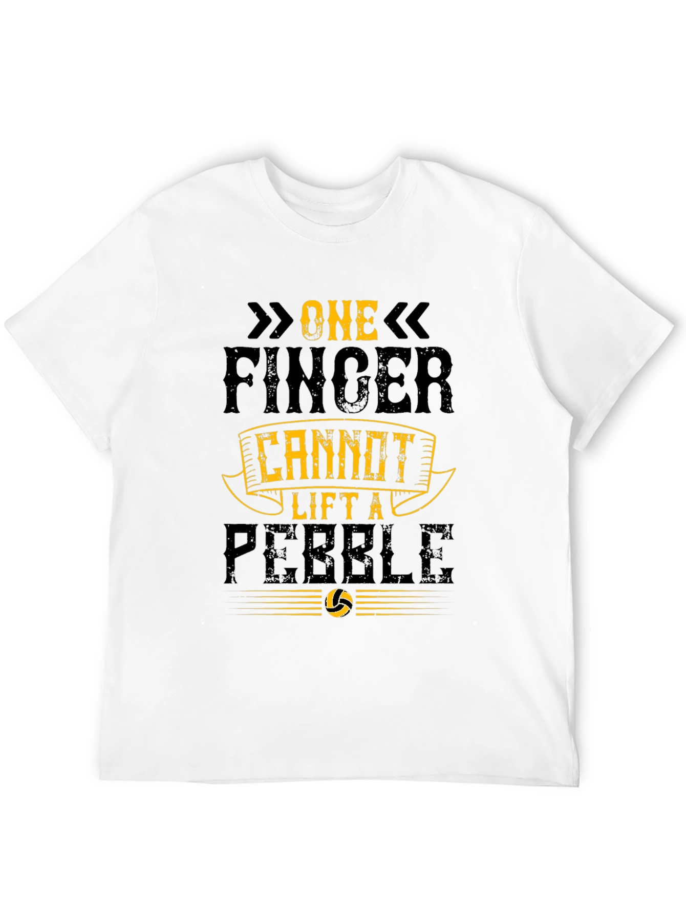 Black One Finger Cannot Lift a Pebble Graphic Tee view 12