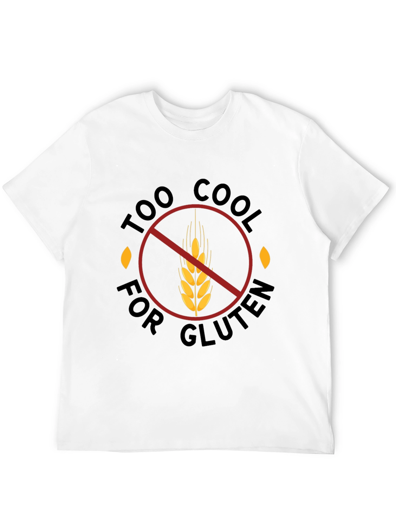Black Too Cool for Gluten Black T-Shirt - Gluten Free view 12