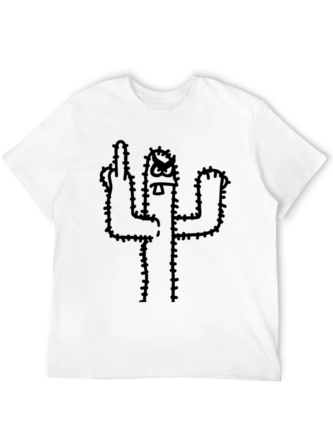 Black Cactus Middle Finger Graphic T-Shirt view 12