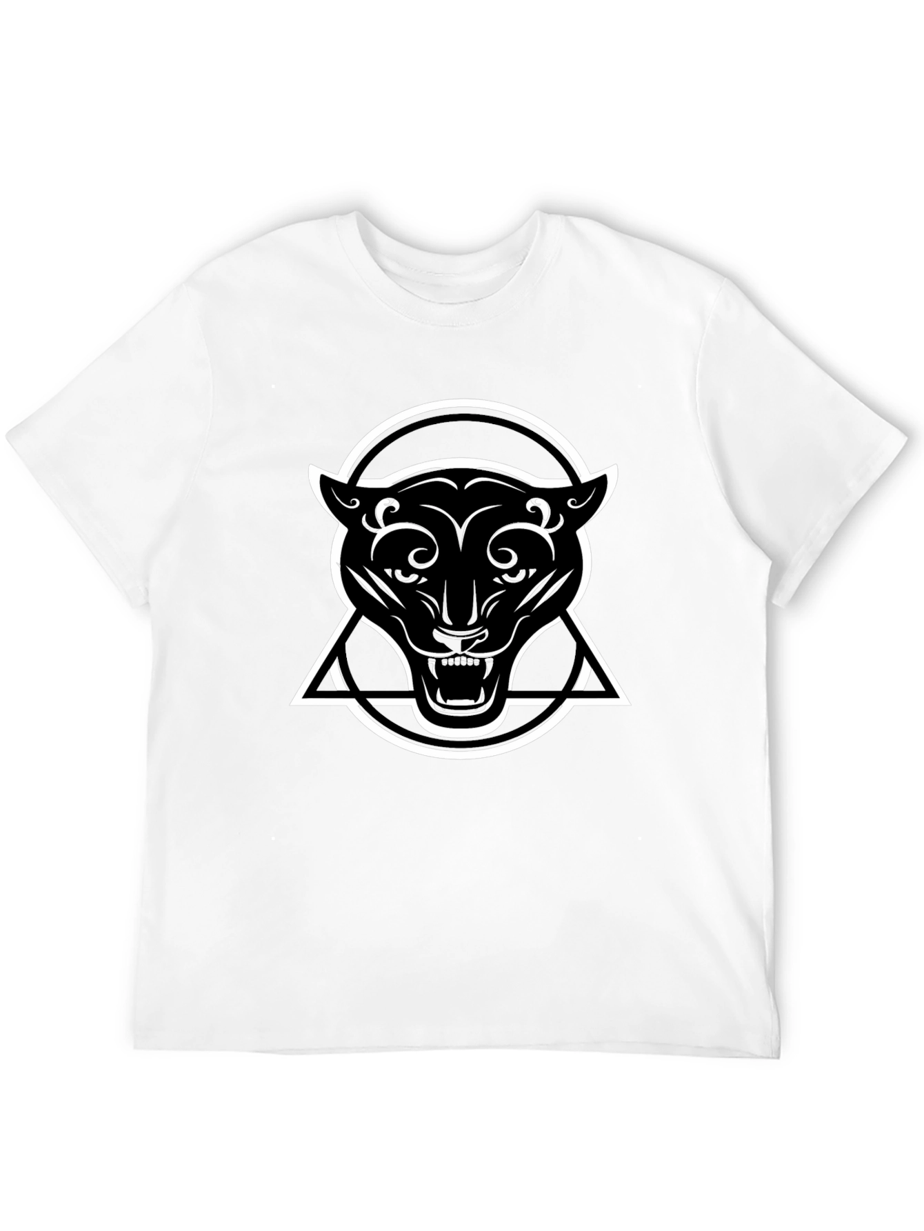 Black Black Panther Graphic Tee - Circle Triangle Design view 12
