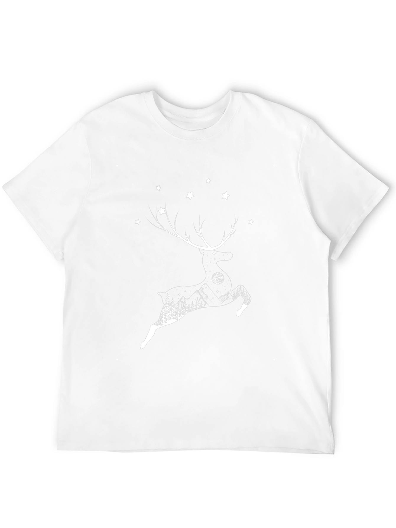 Black Reindeer Silhouette Graphic T-Shirt view 12