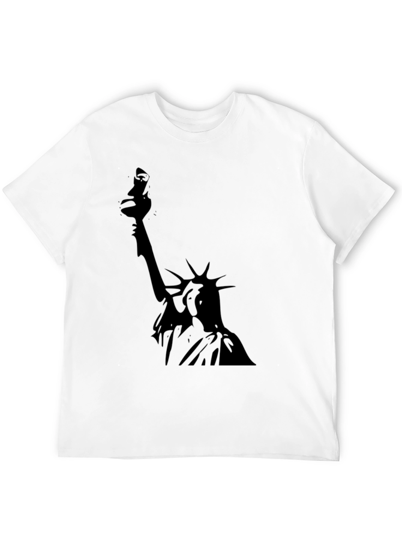Statue of Liberty Graphic Tee - Black Cotton T-Shirt - 12