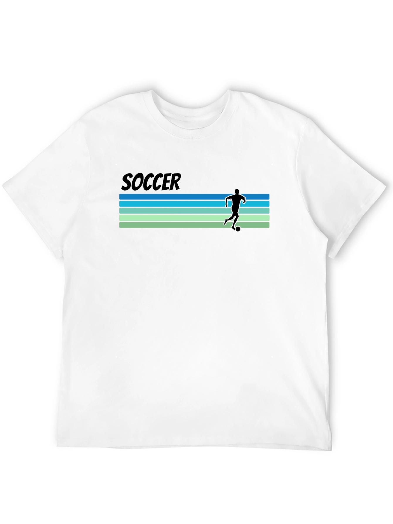 Black Soccer Retro Stripes T-Shirt  view 12