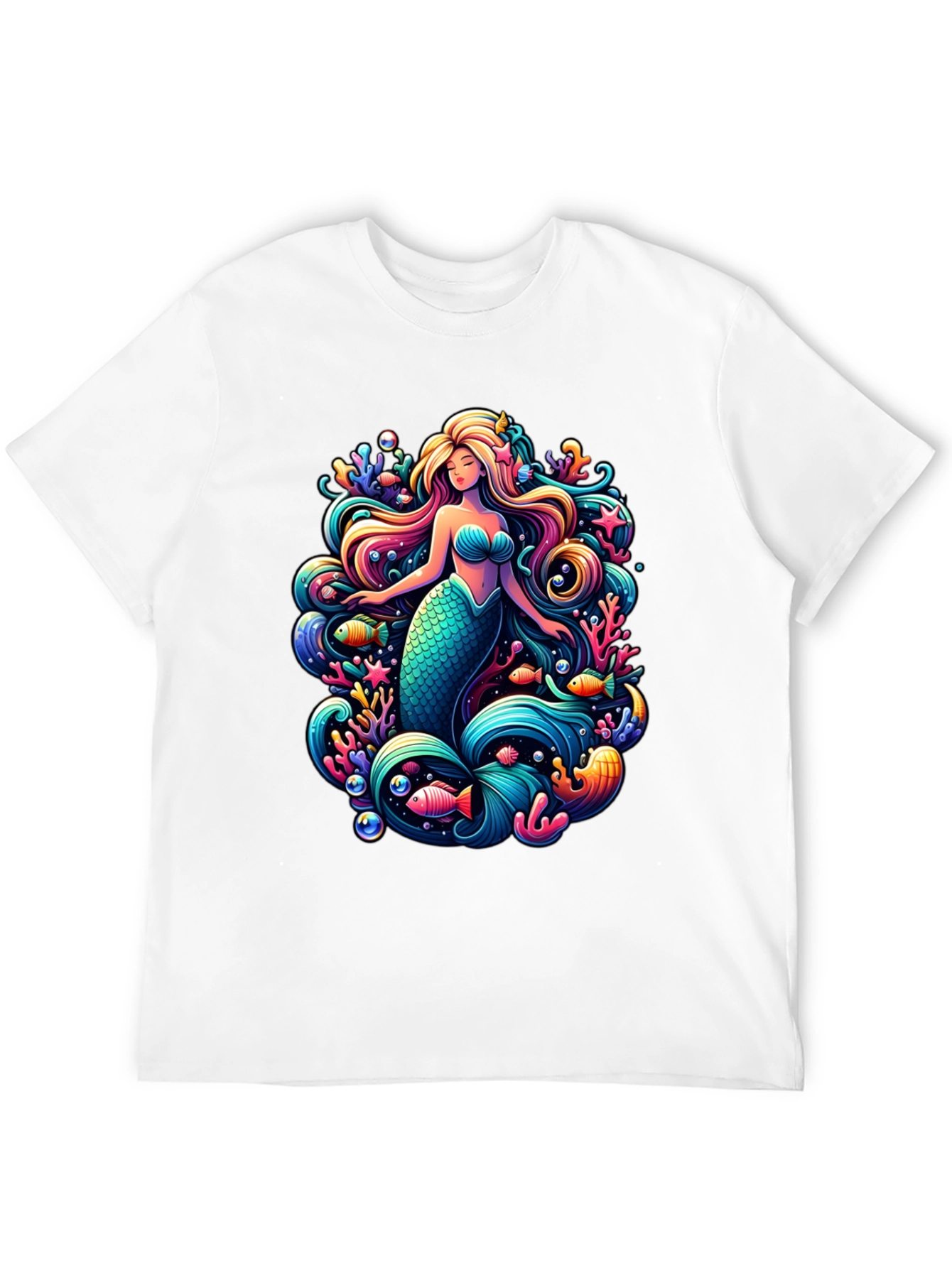 Black Mermaid Graphic Tee - Black Cotton Blend view 12