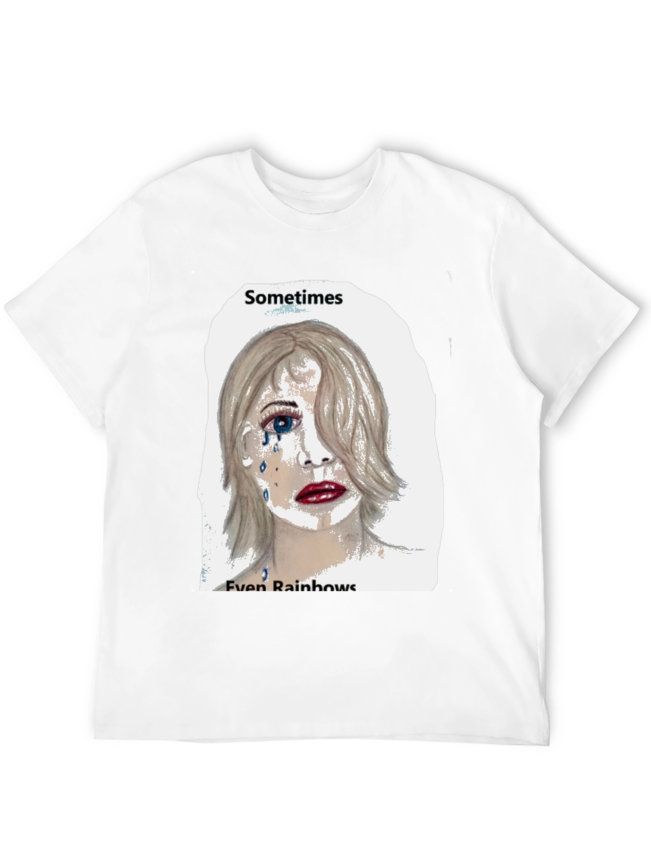 Black Emo Tears T-Shirt: Sometimes Even Rainbows view 12