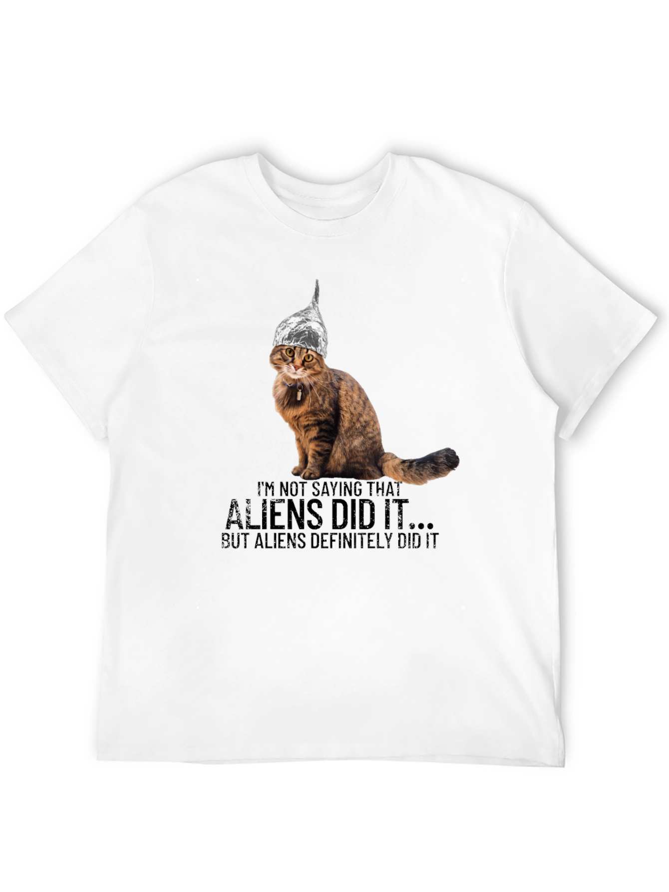 Black Aliens Did It Cat T-Shirt view 12