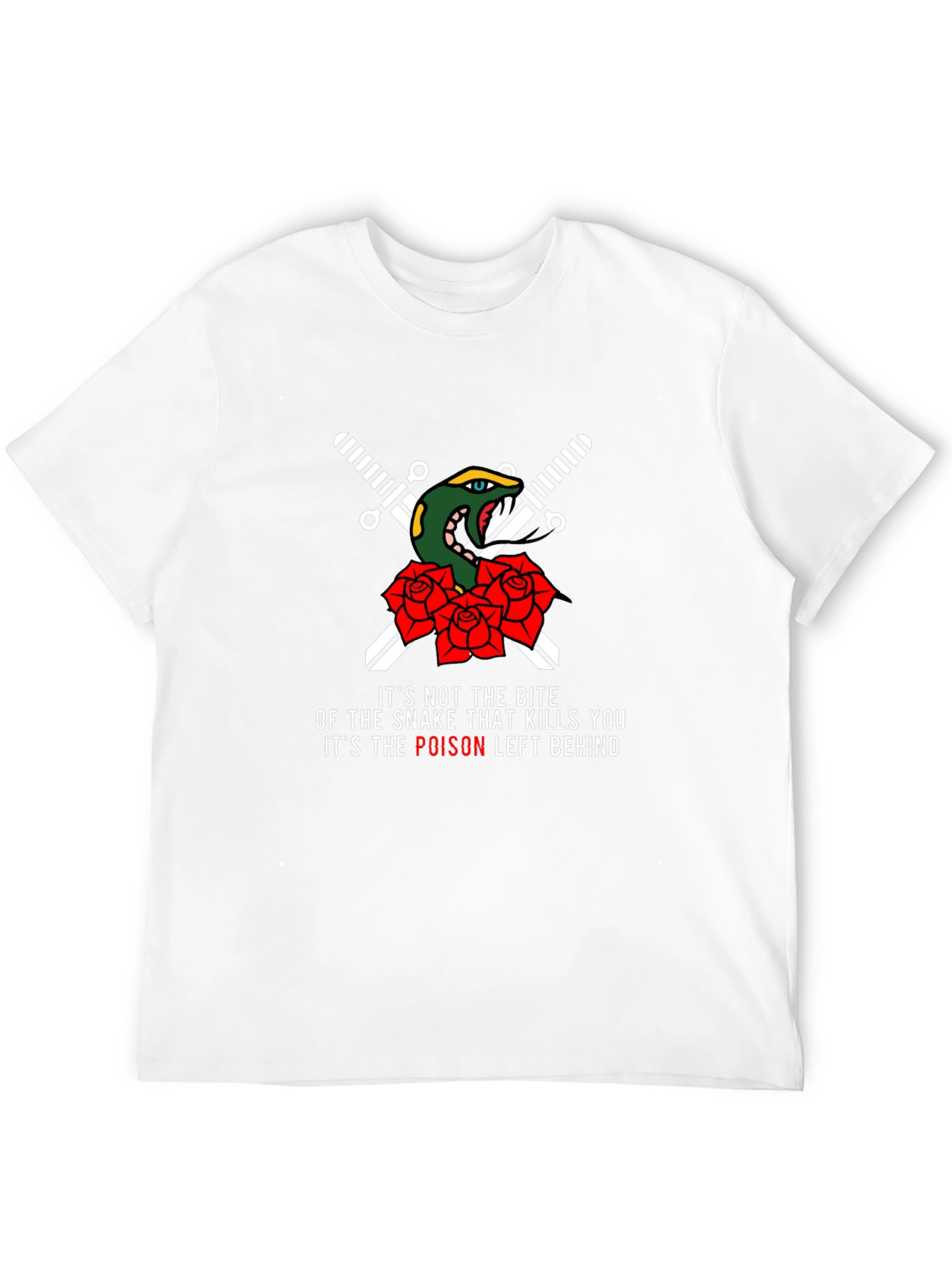 Snake & Roses Graphic T-Shirt - Poisonous Bite Design - 12