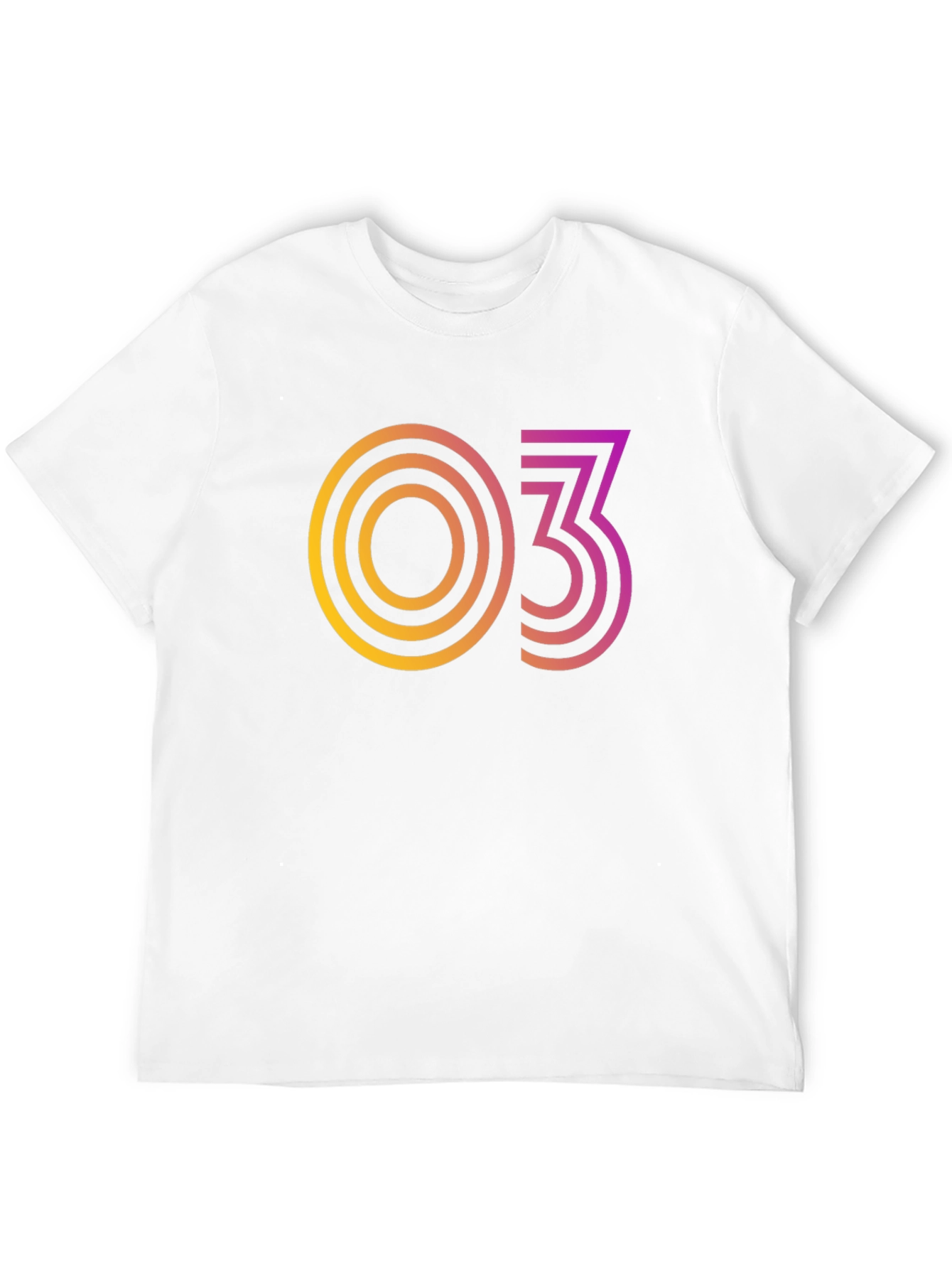 Black Retro Gradient "03" Graphic Tee - Cool & Trendy! view 12