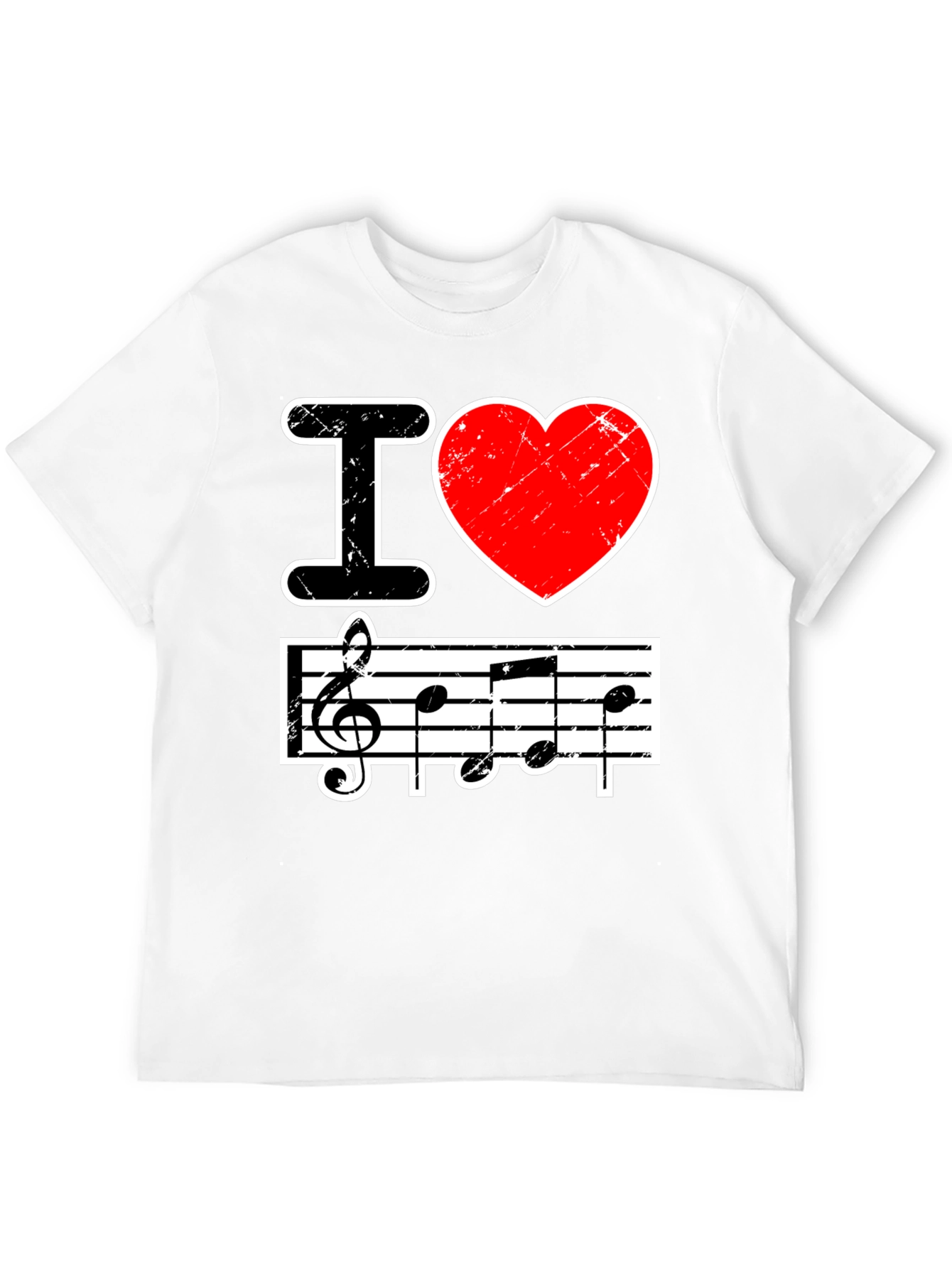 Black I Love Music Black Graphic T-Shirt view 12