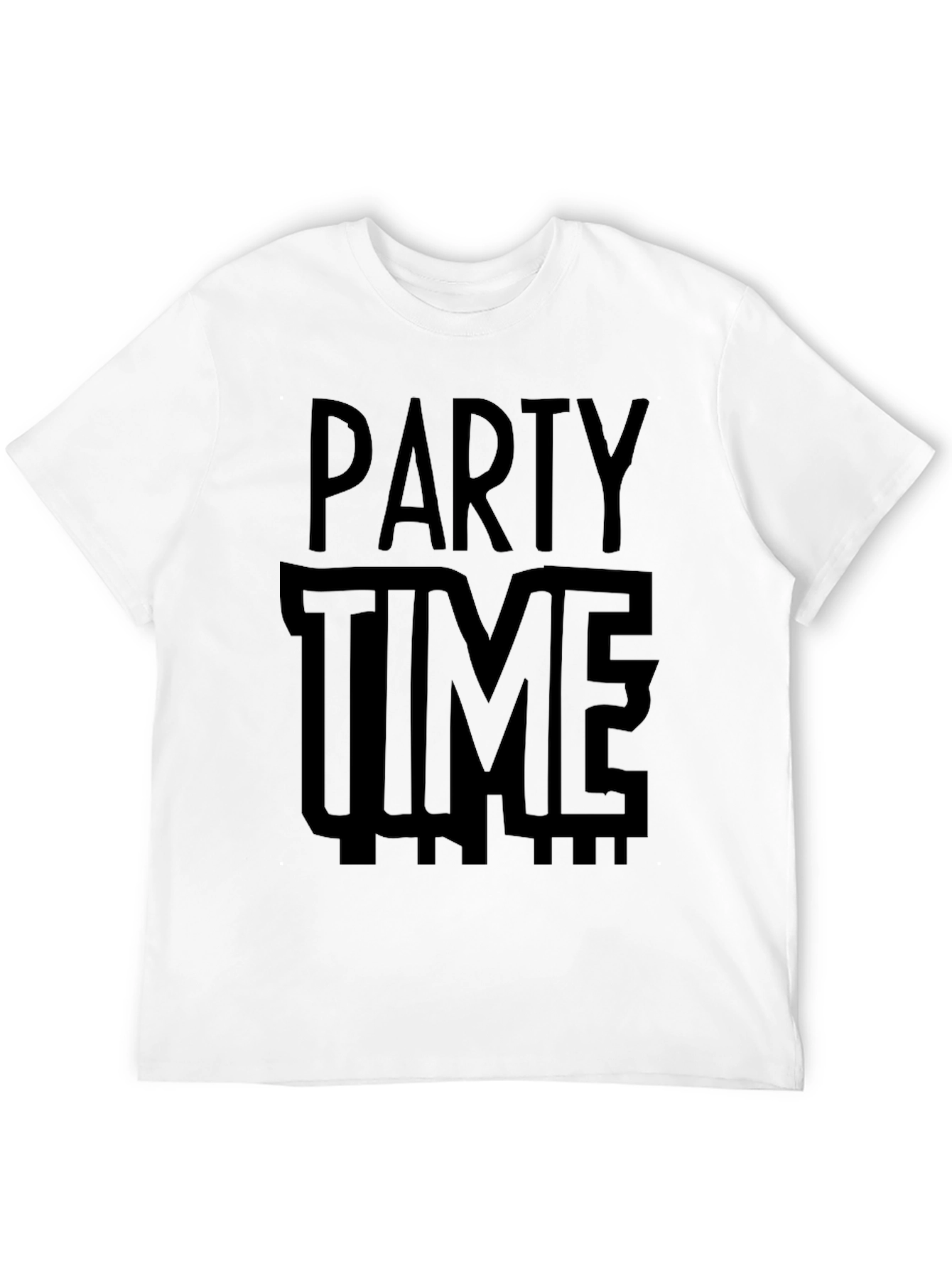 Black Party Time Graphic Tee - Black Cotton T-Shirt view 12