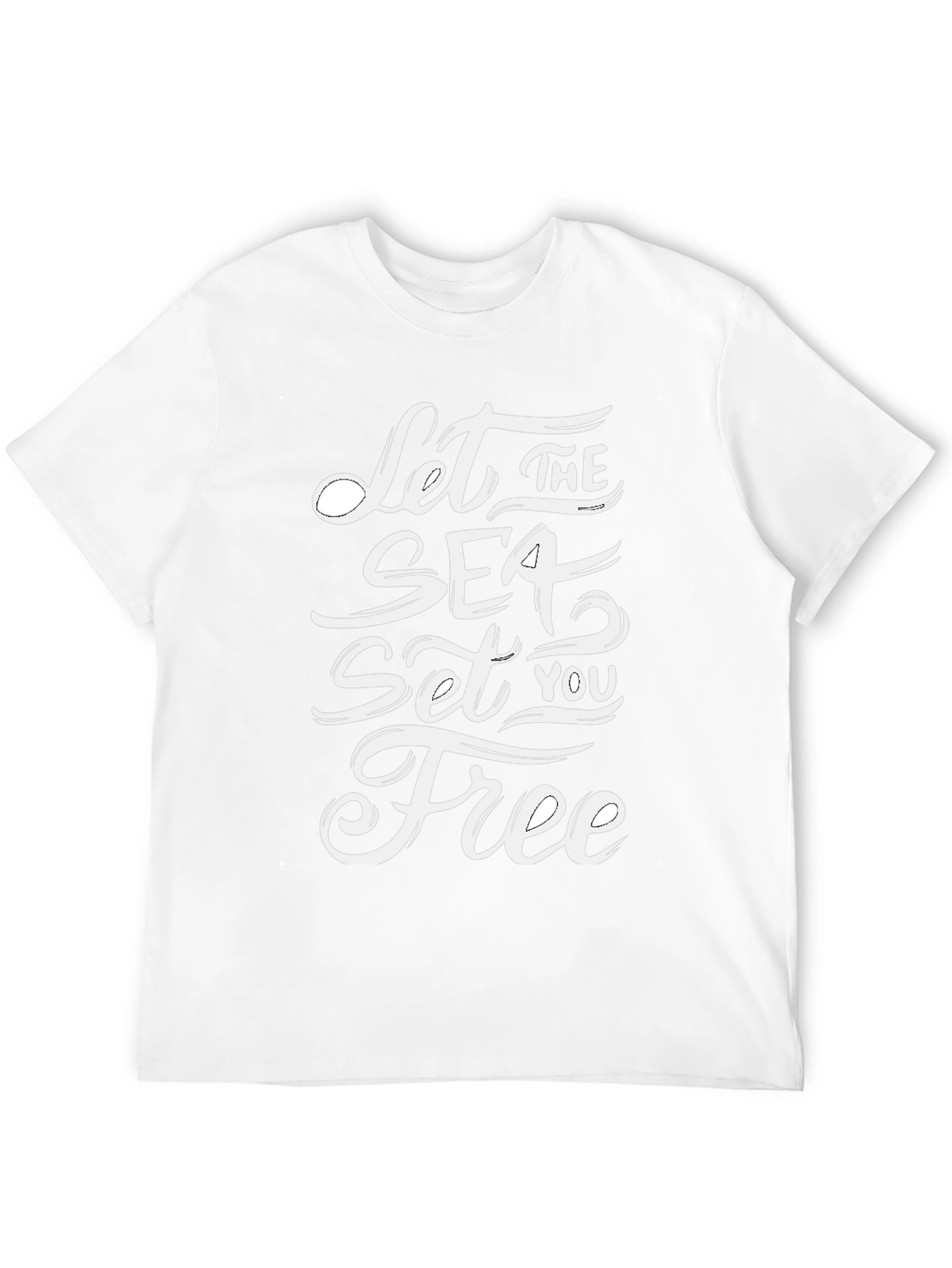 Black Let The Sea Set You Free Black Graphic T-Shirt view 12